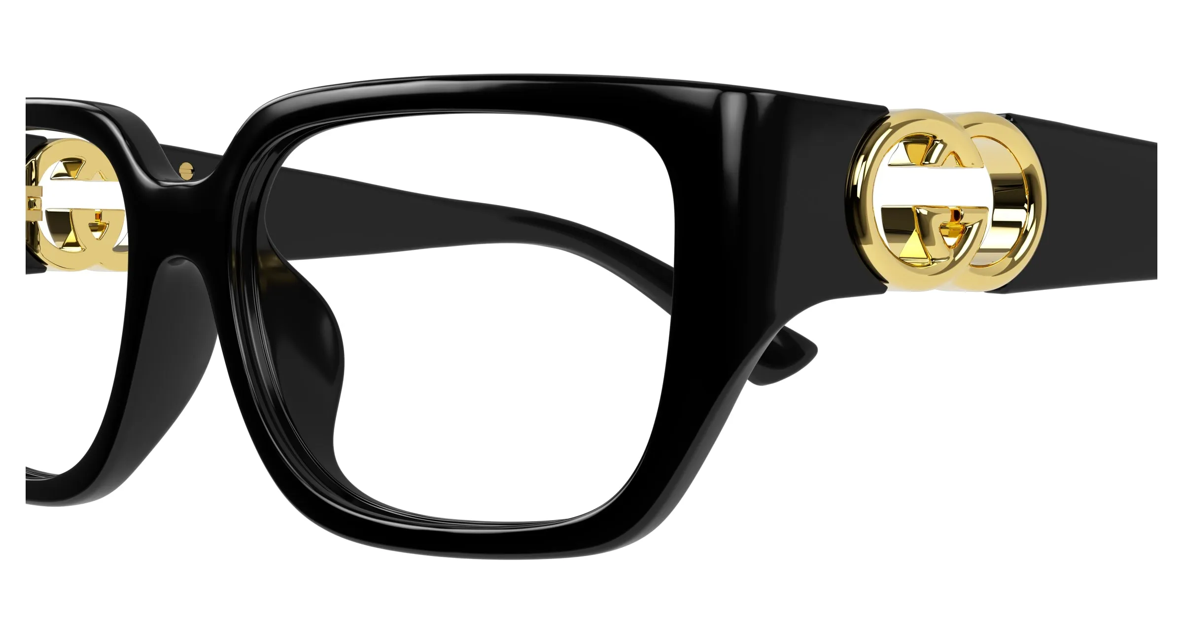 Gucci GG1694OA 001 Montature da vista Iniettato Nero Trasparente Squadrata - immagine 3
