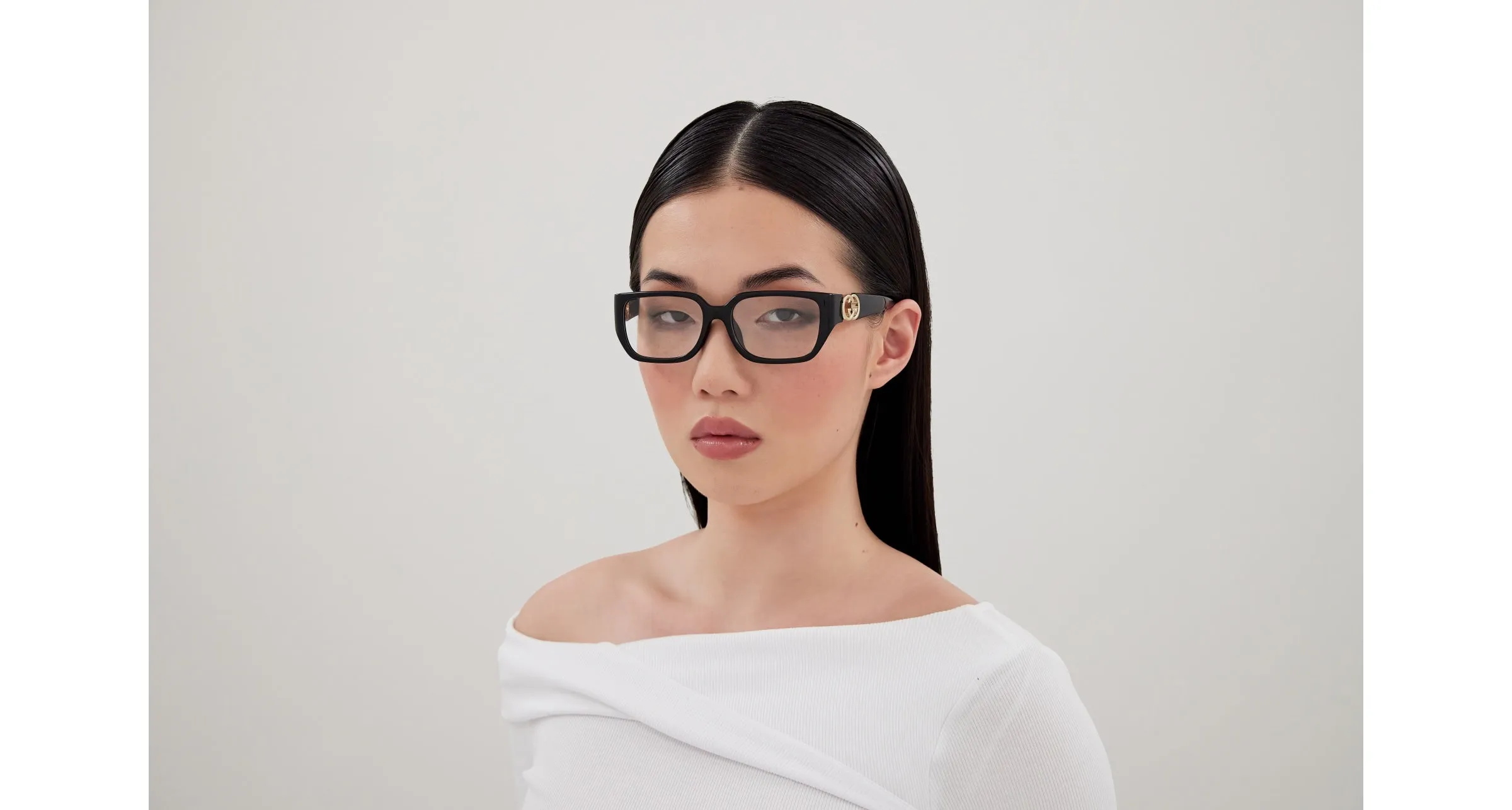 Gucci GG1694OA 001 Montature da vista Iniettato Nero Trasparente Squadrata - immagine 4