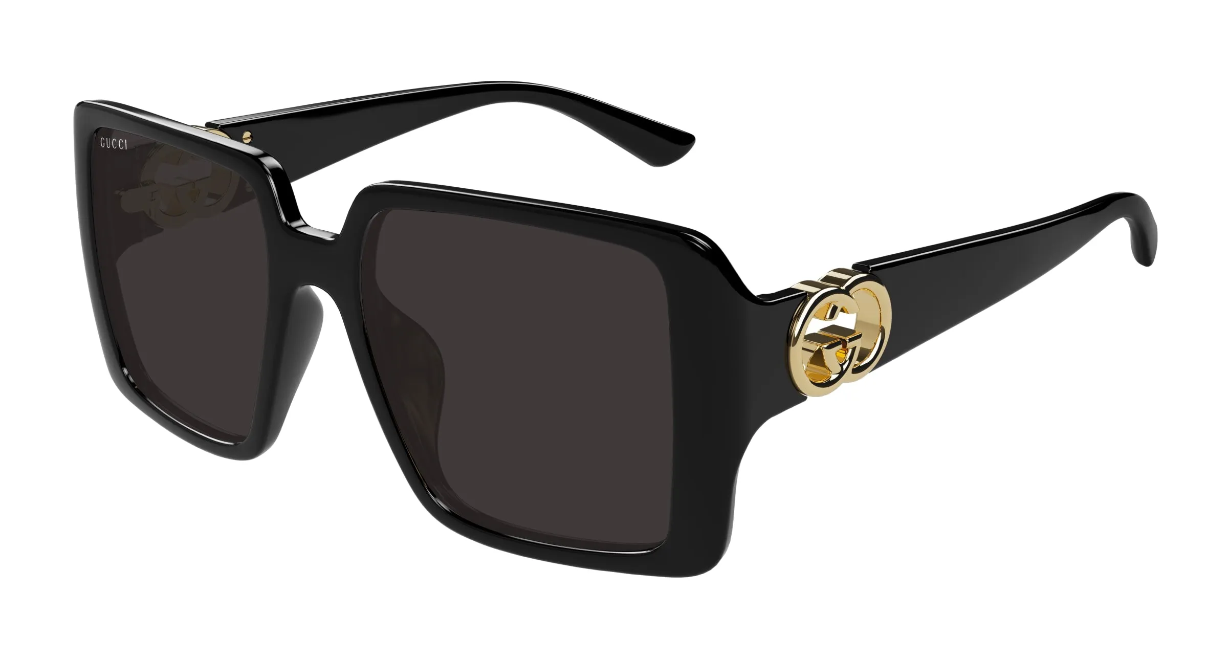 Gucci GG1692SA 001 Occhiali da sole Iniettato Nero Grigio Squadrata - immagine 1