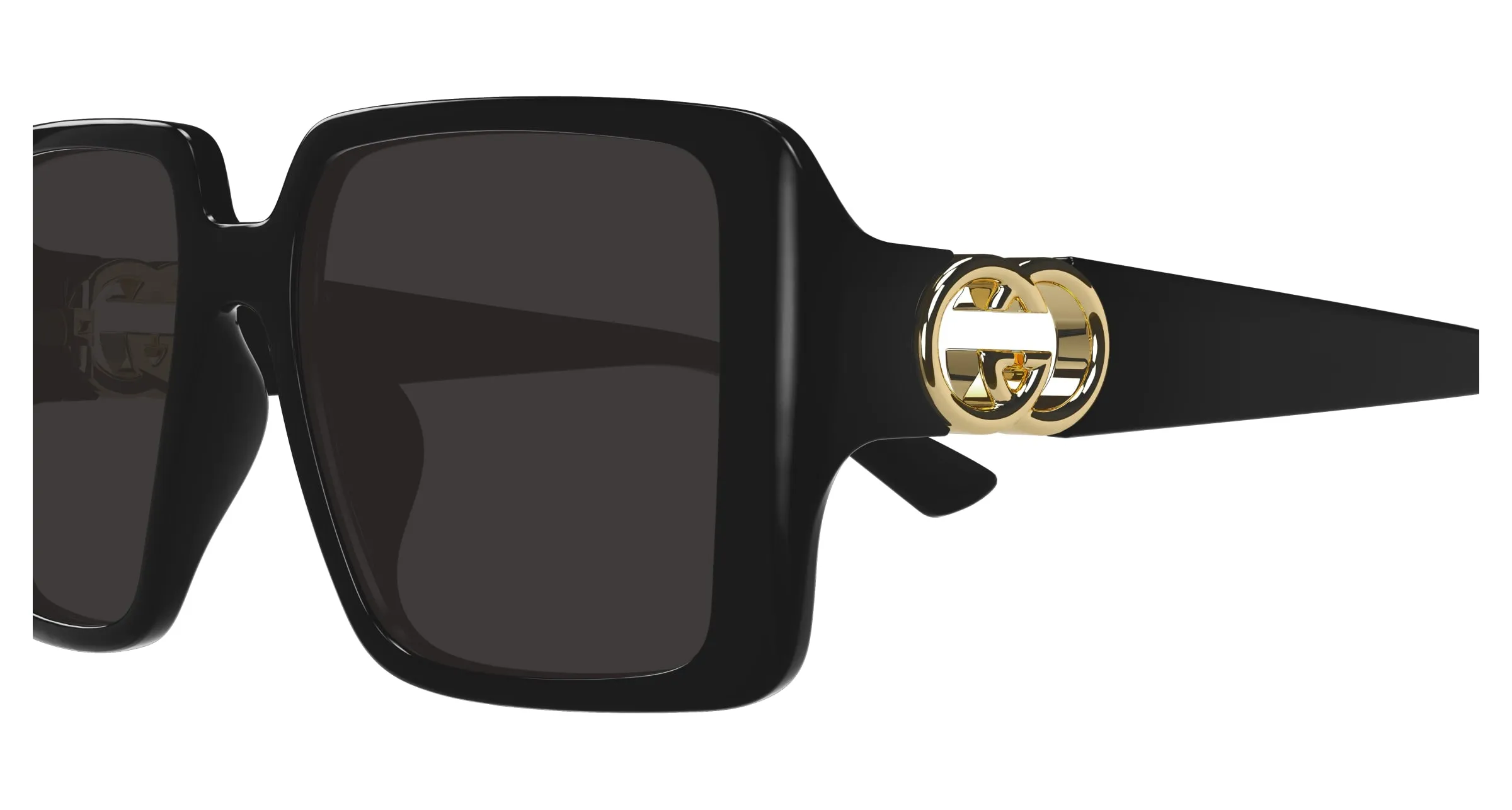 Gucci GG1692SA 001 Occhiali da sole Iniettato Nero Grigio Squadrata - immagine 3