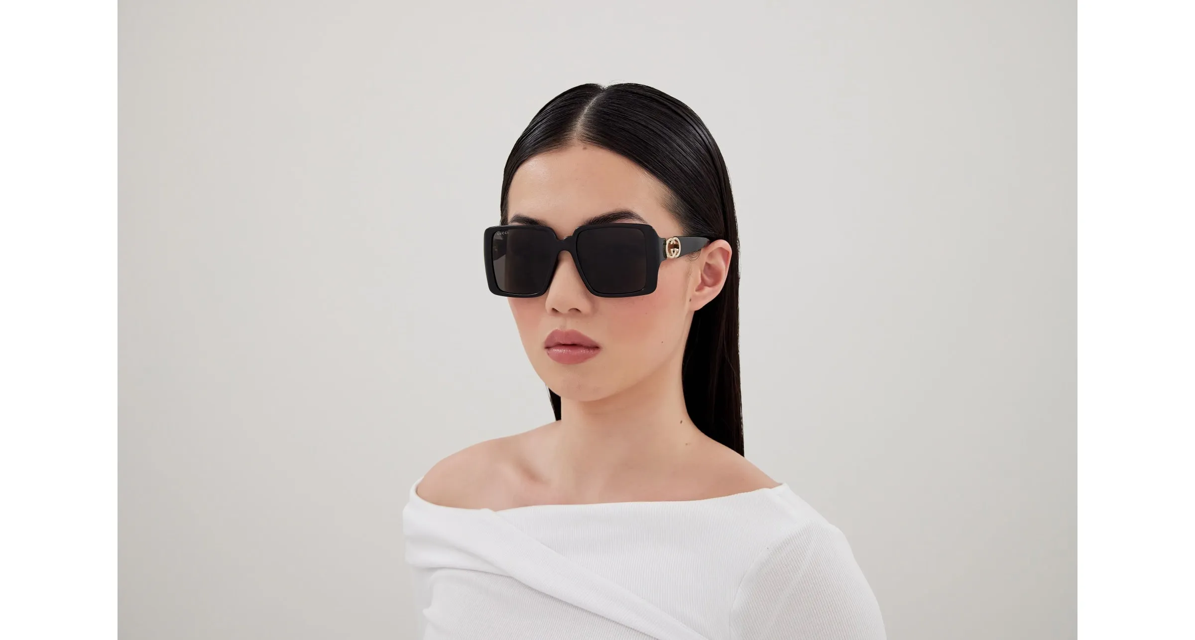 Gucci GG1692SA 001 Occhiali da sole Iniettato Nero Grigio Squadrata - immagine 4