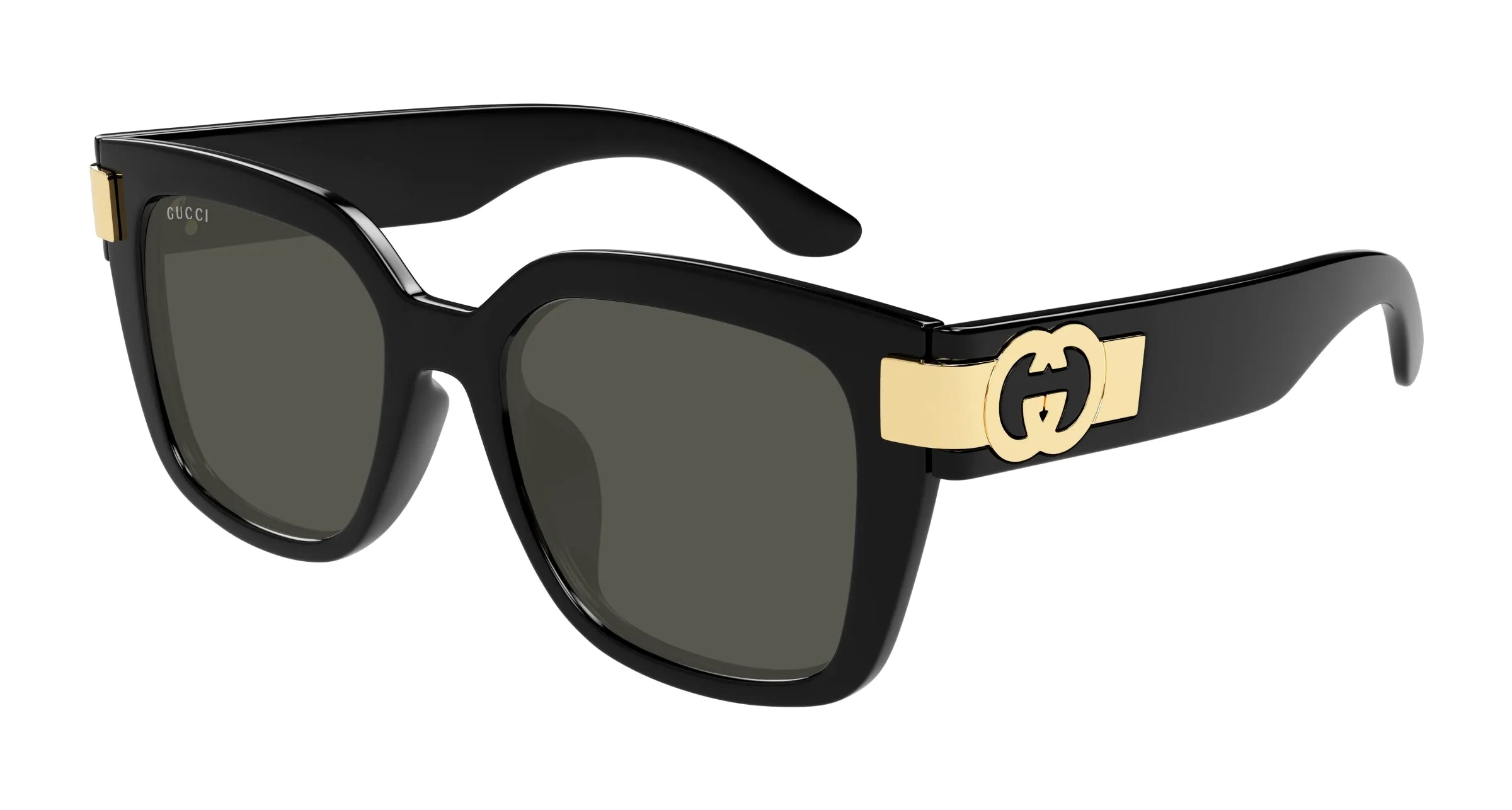 Gucci GG1690SK 001 Occhiali da sole Iniettato Nero Grigio Squadrata - immagine 1