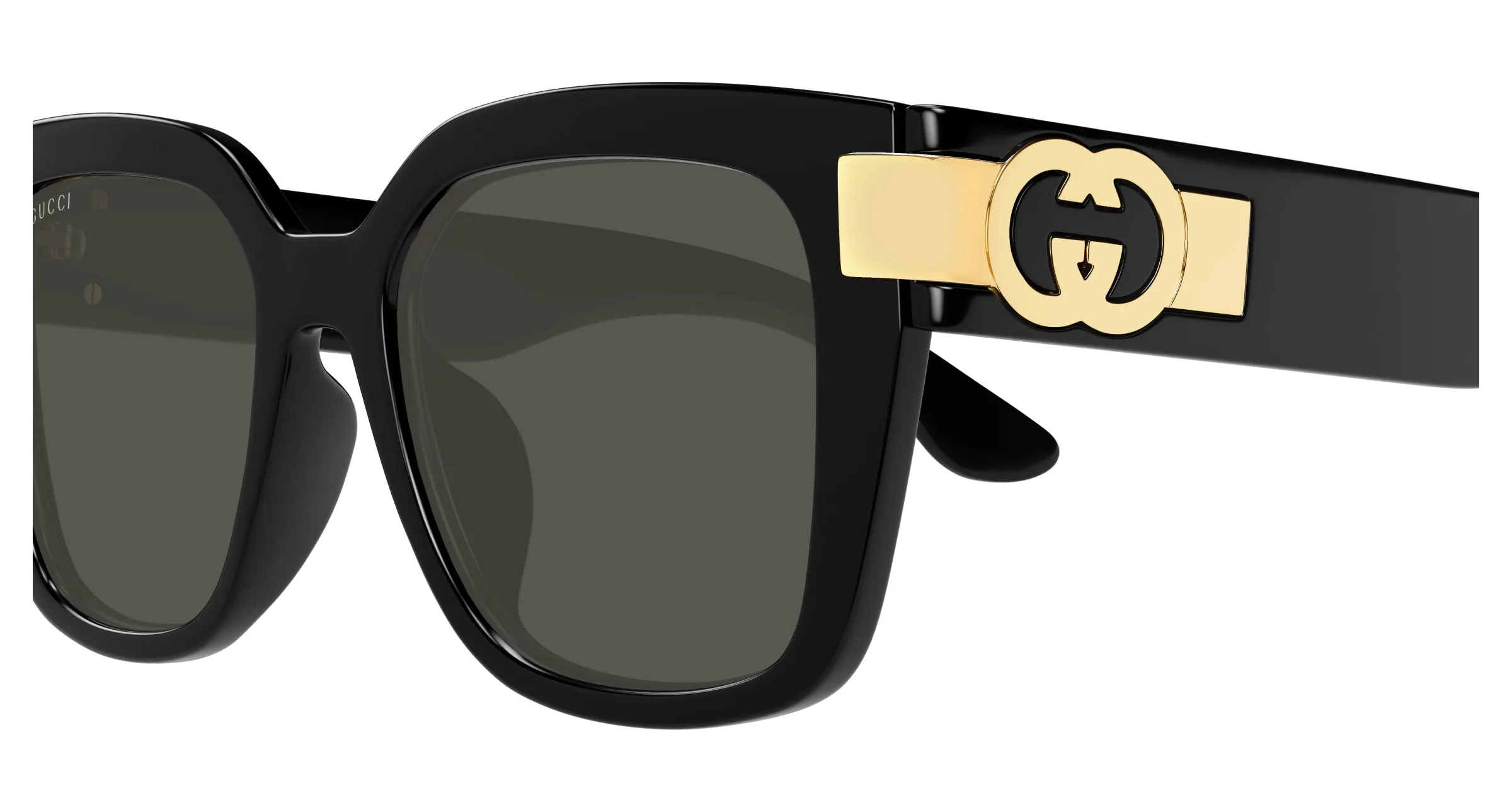 Gucci GG1690SK 001 Occhiali da sole Iniettato Nero Grigio Squadrata - immagine 3