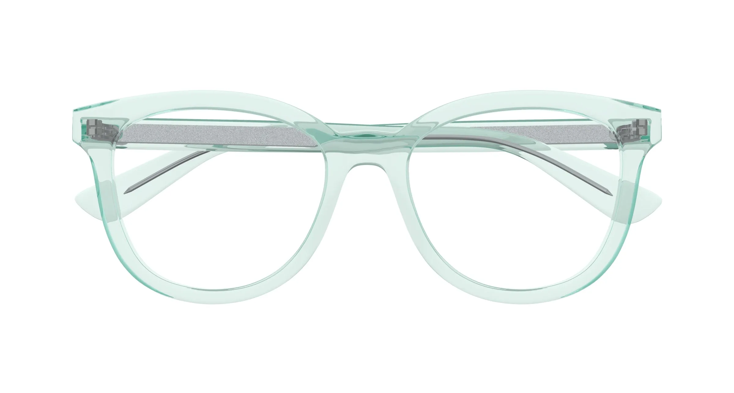 Gucci GG1687O 004 Montature da vista Acetato Verde Trasparente Cat Eye - immagine 2