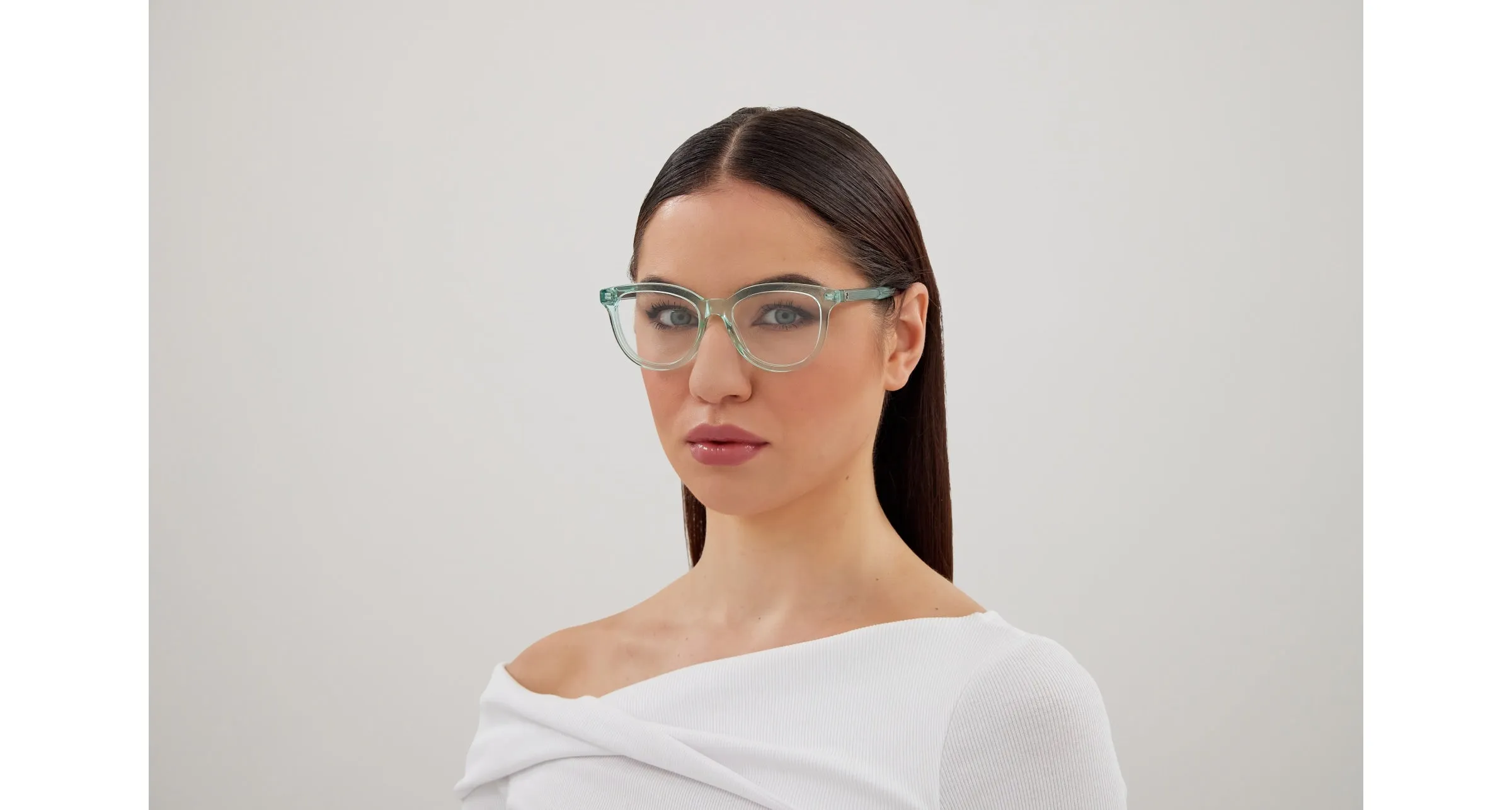 Gucci GG1687O 004 Montature da vista Acetato Verde Trasparente Cat Eye - immagine 4