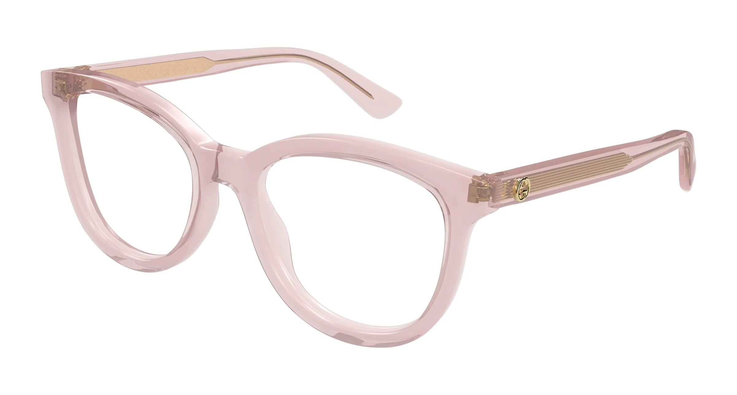 Gucci GG1687O 003 Montature da vista Acetato Rosa Trasparente Cat Eye - immagine 1
