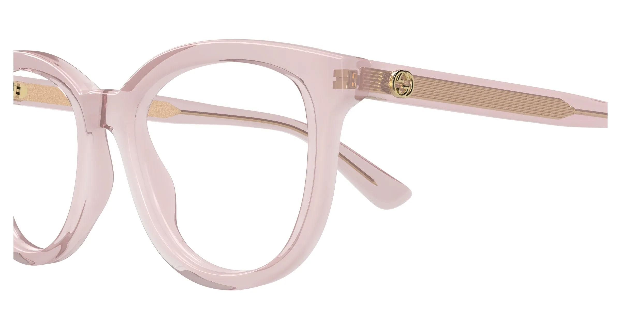 Gucci GG1687O 003 Montature da vista Acetato Rosa Trasparente Cat Eye - immagine 3