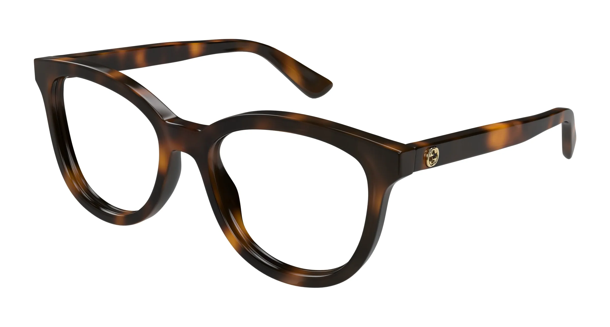 Gucci GG1687O 002 Montature da vista Acetato Havana Trasparente Cat Eye - immagine 1