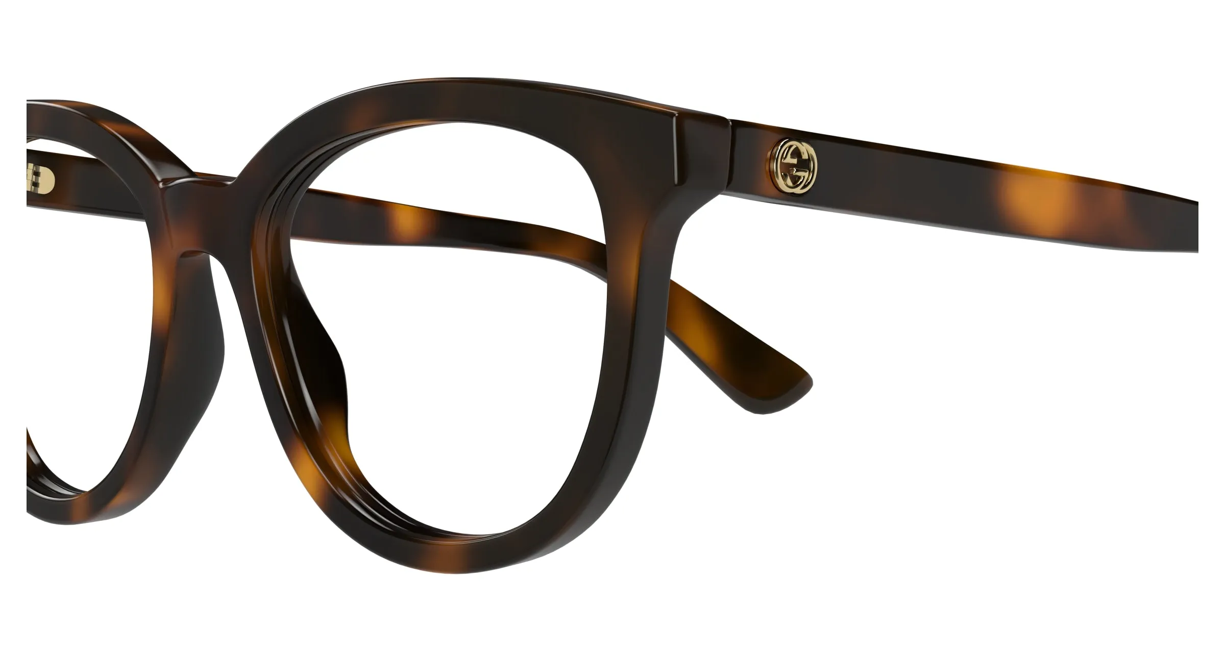 Gucci GG1687O 002 Montature da vista Acetato Havana Trasparente Cat Eye - immagine 3