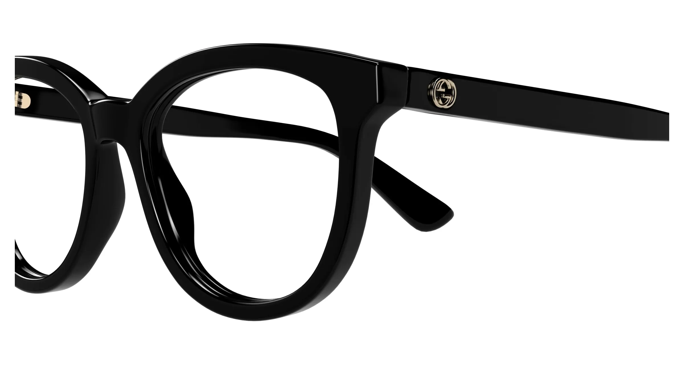 Gucci GG1687O 001 Montature da vista Acetato Nero Trasparente Cat Eye - immagine 3