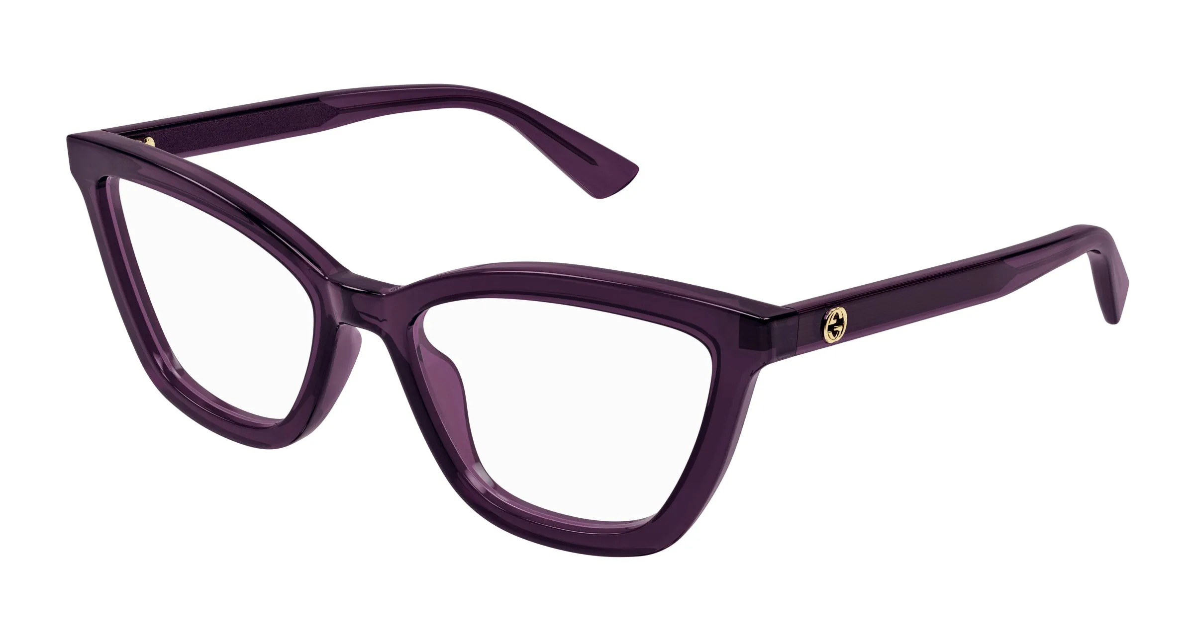 Gucci GG1686O 011 Montature da vista Acetato Viola Trasparente Rotonda - immagine 1