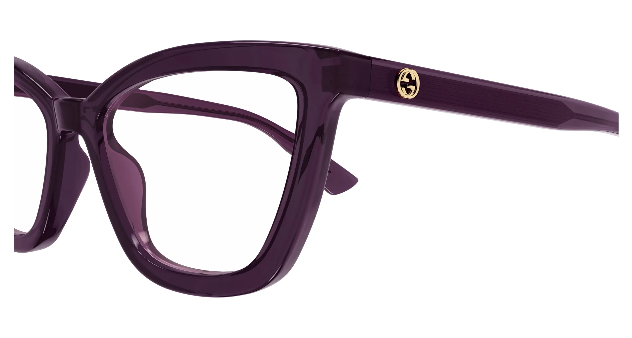Gucci GG1686O 011 Montature da vista Acetato Viola Trasparente Rotonda - immagine 3