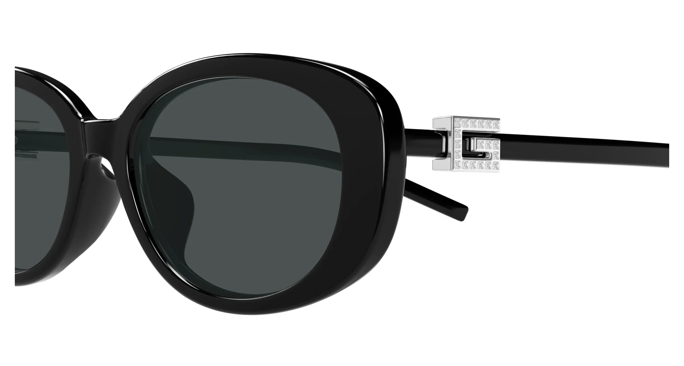 Gucci GG1684SA 002 Occhiali da sole Iniettato Nero Grigio Rotonda - immagine 3