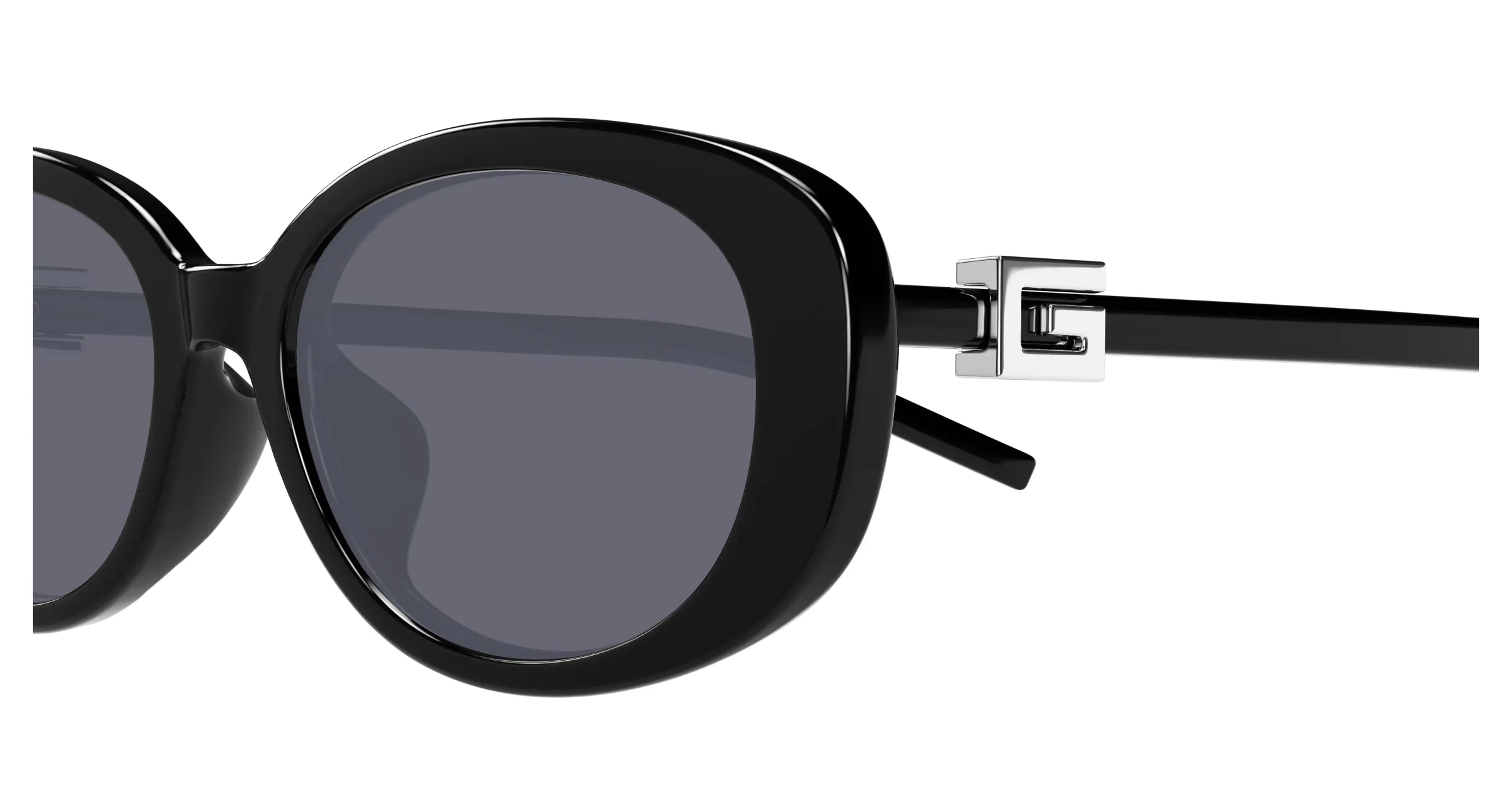 Gucci GG1684SA 001 Occhiali da sole Iniettato Nero Grigio Rotonda - immagine 3