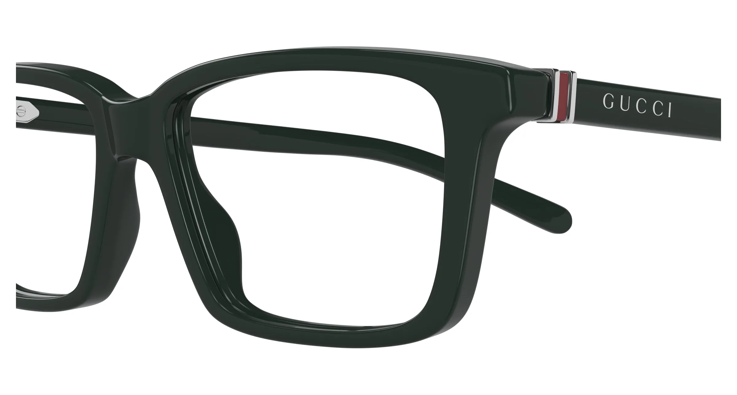 Gucci GG1672O 008 Montature da vista Acetato Verde Trasparente Squadrata - immagine 3