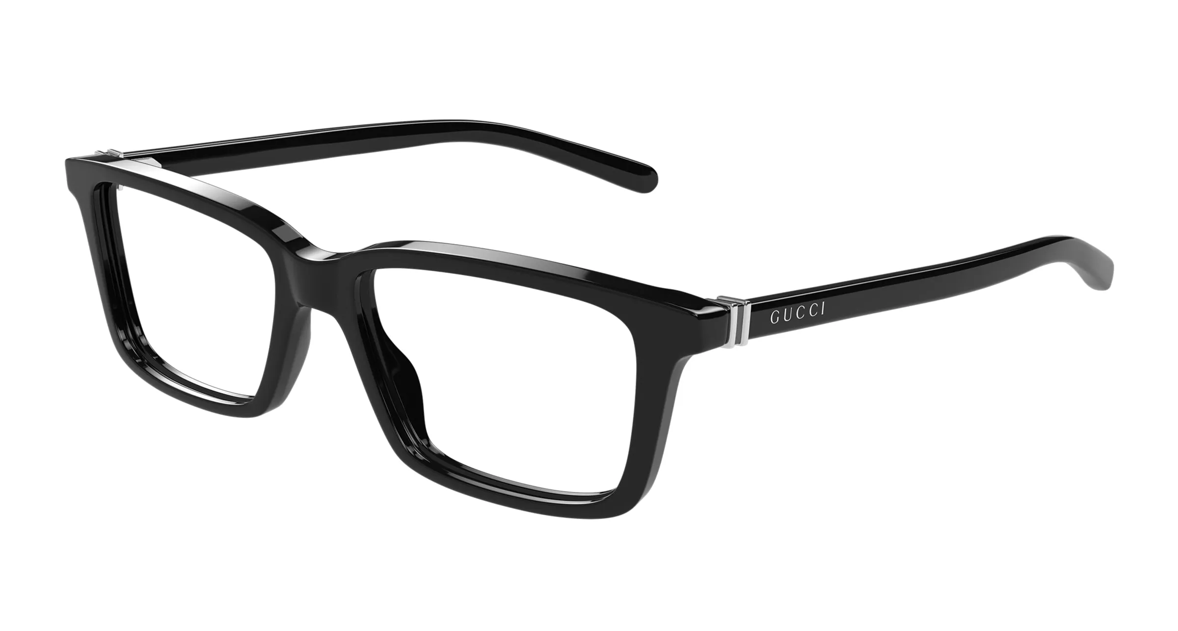 Gucci GG1672O 005 Montature da vista Acetato Nero Trasparente Squadrata - immagine 1