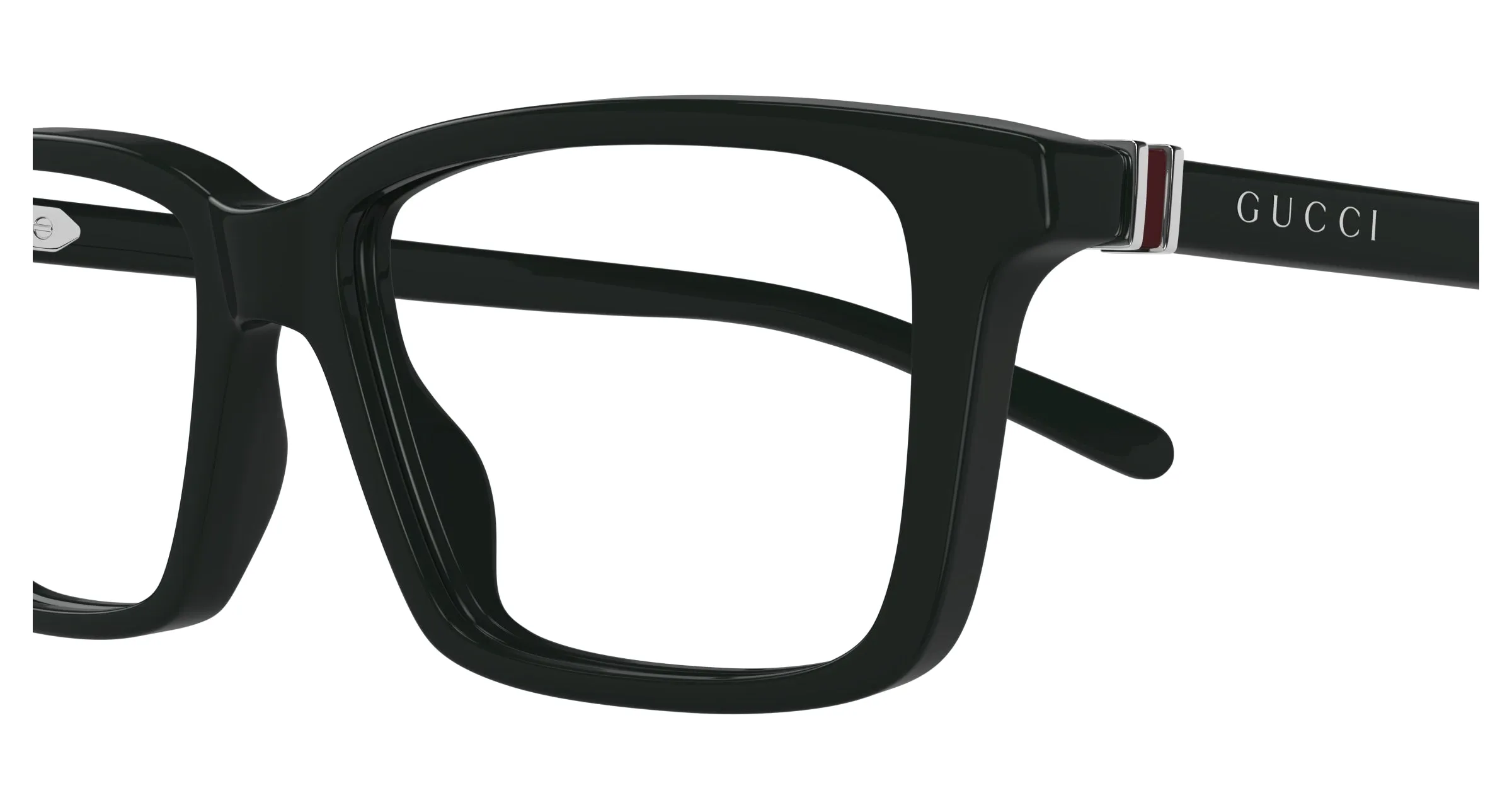 Gucci GG1672O 004 Montature da vista Acetato Verde Trasparente Squadrata - immagine 3