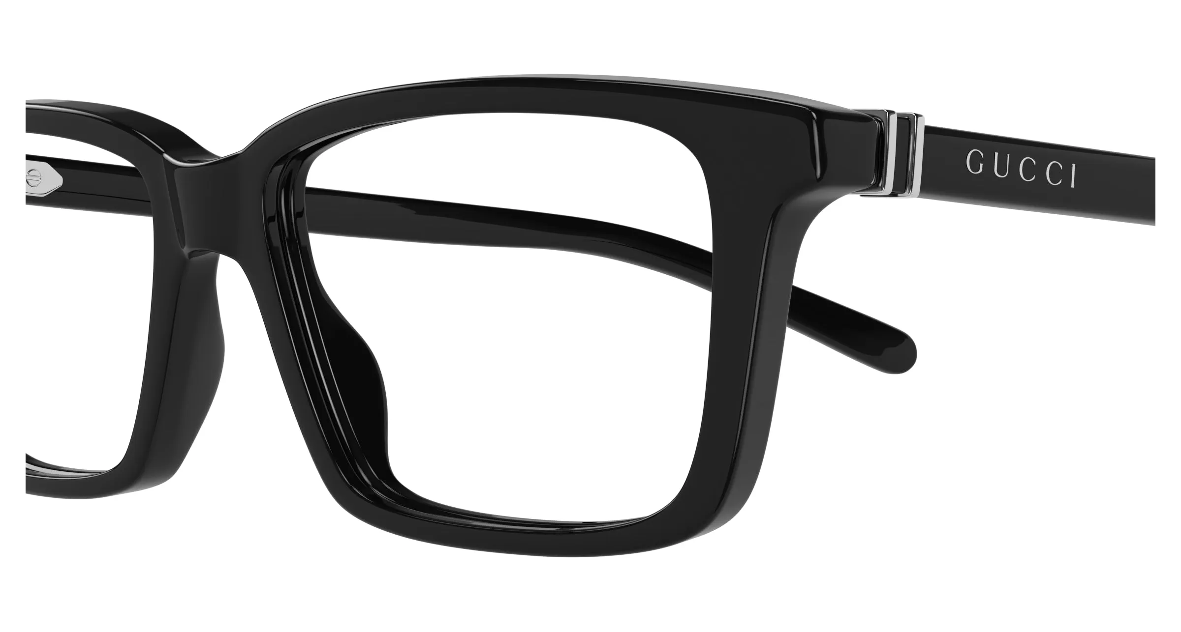 Gucci GG1672O 001 Montature da vista Acetato Nero Trasparente Squadrata - immagine 3