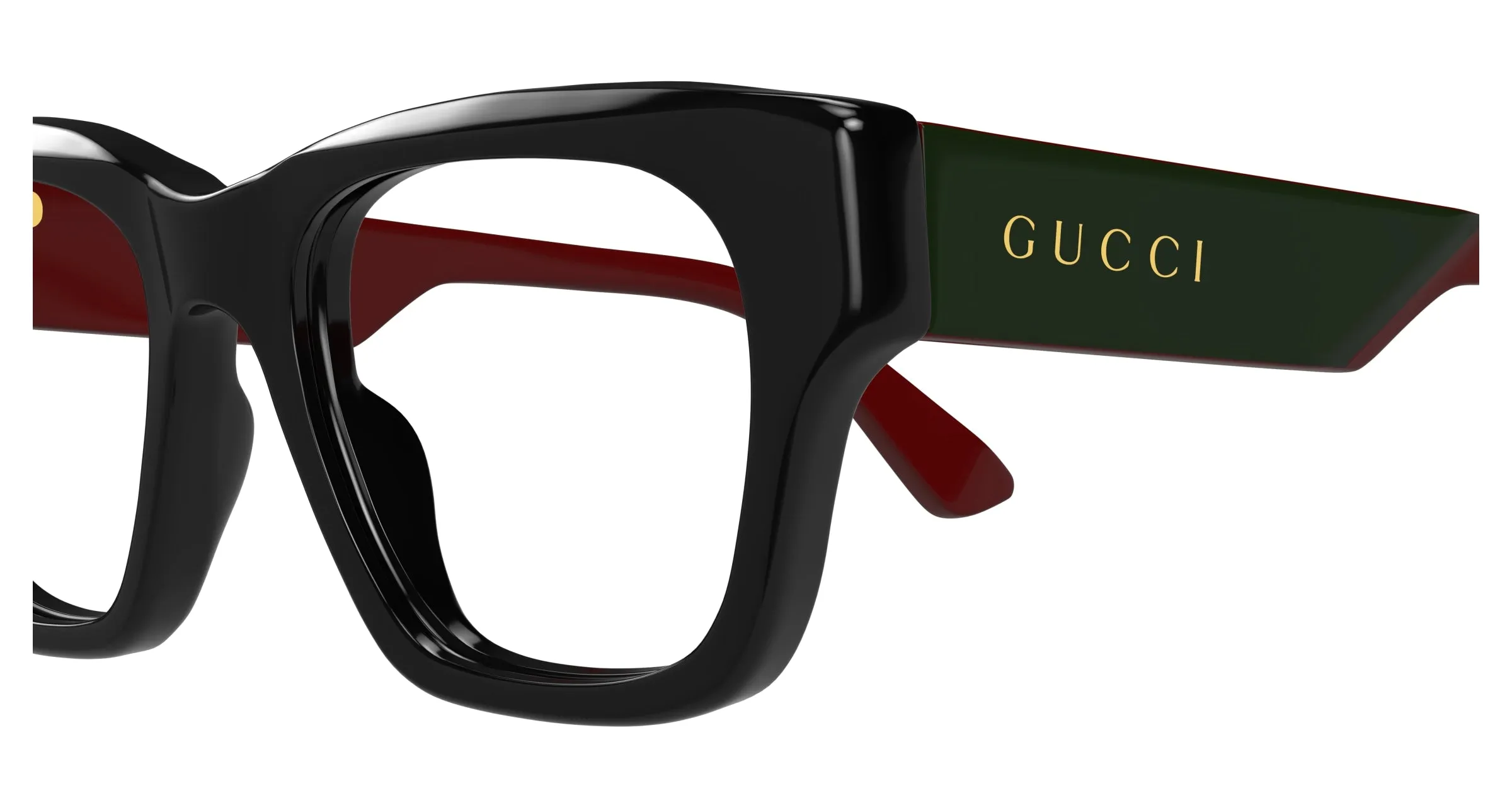 Gucci GG1669O 010 Montature da vista Acetato Nero Trasparente Squadrata - immagine 3