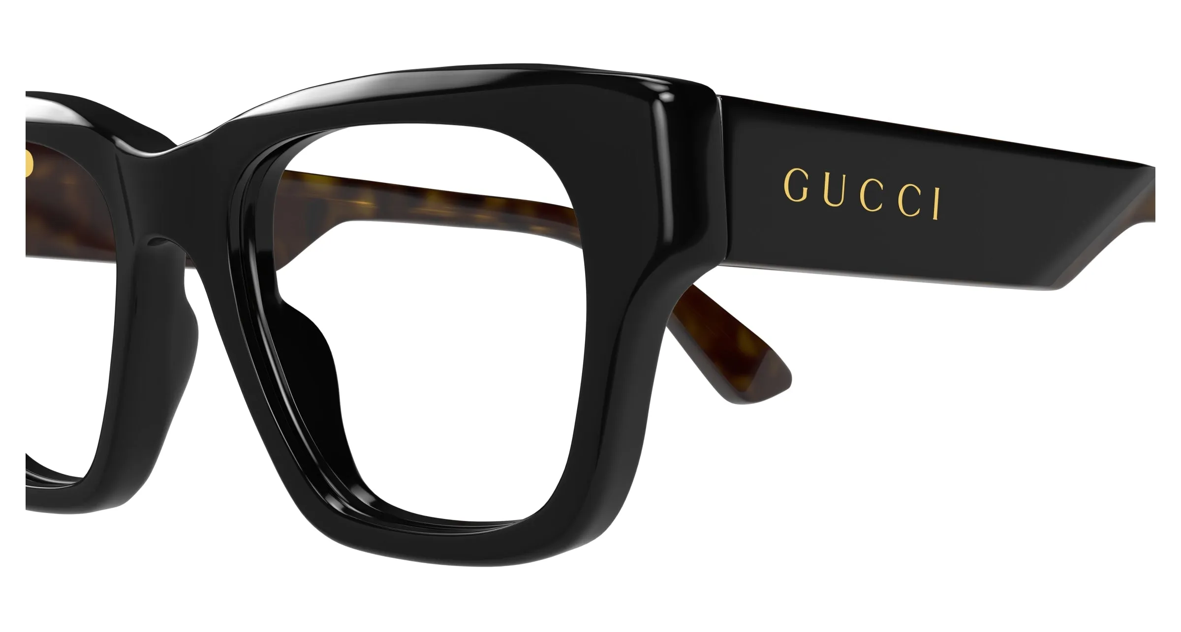Gucci GG1669O 005 Montature da vista Acetato Nero Trasparente Squadrata - immagine 3