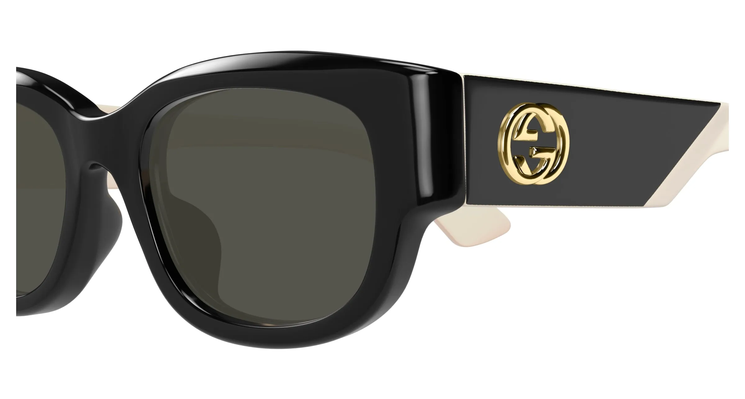 Gucci GG1667SK 001 Occhiali da sole Acetato Nero Grigio Rotonda - immagine 3