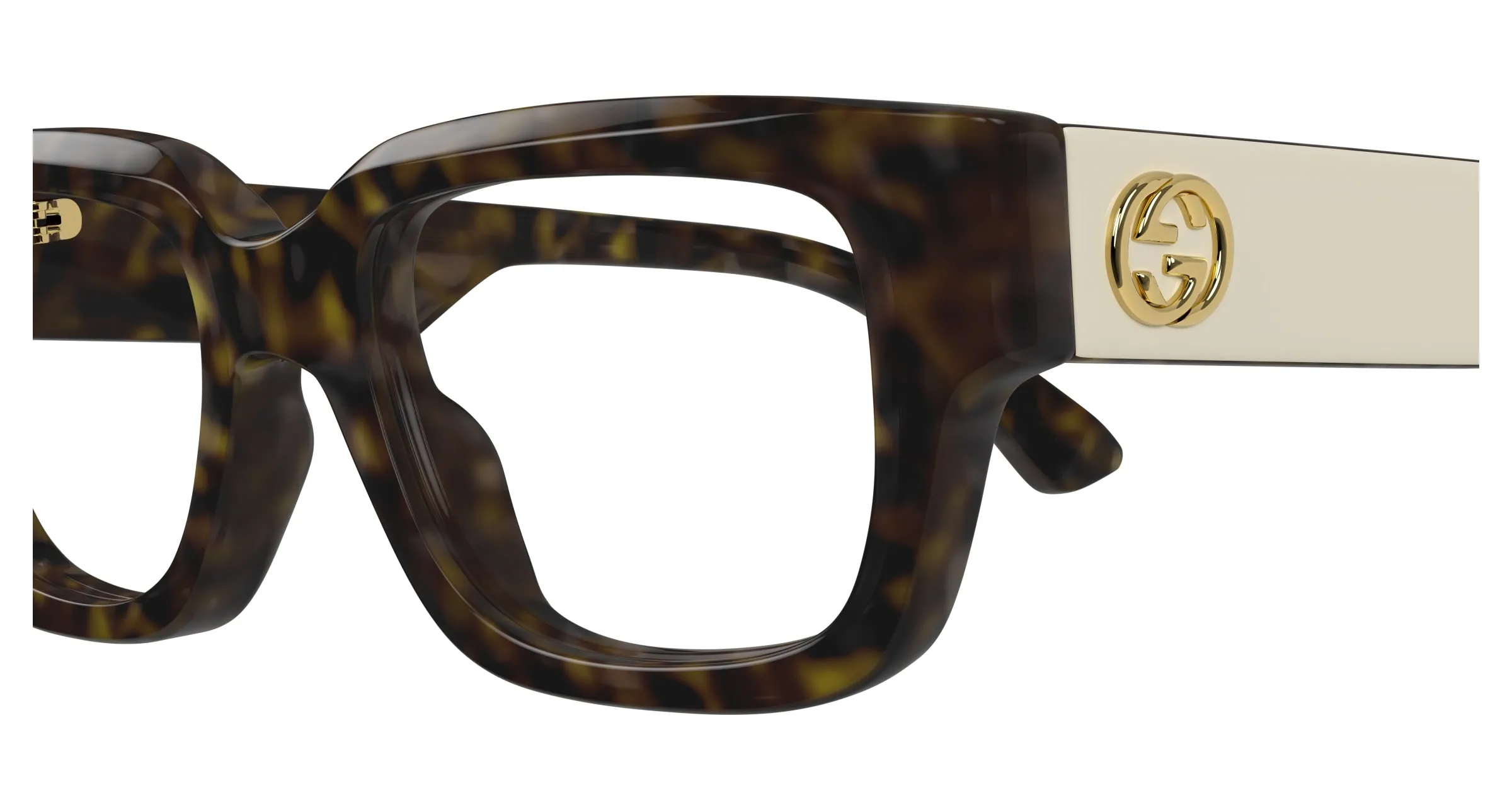 Gucci GG1666O 007 Montature da vista Acetato Havana Trasparente Cat Eye - immagine 3