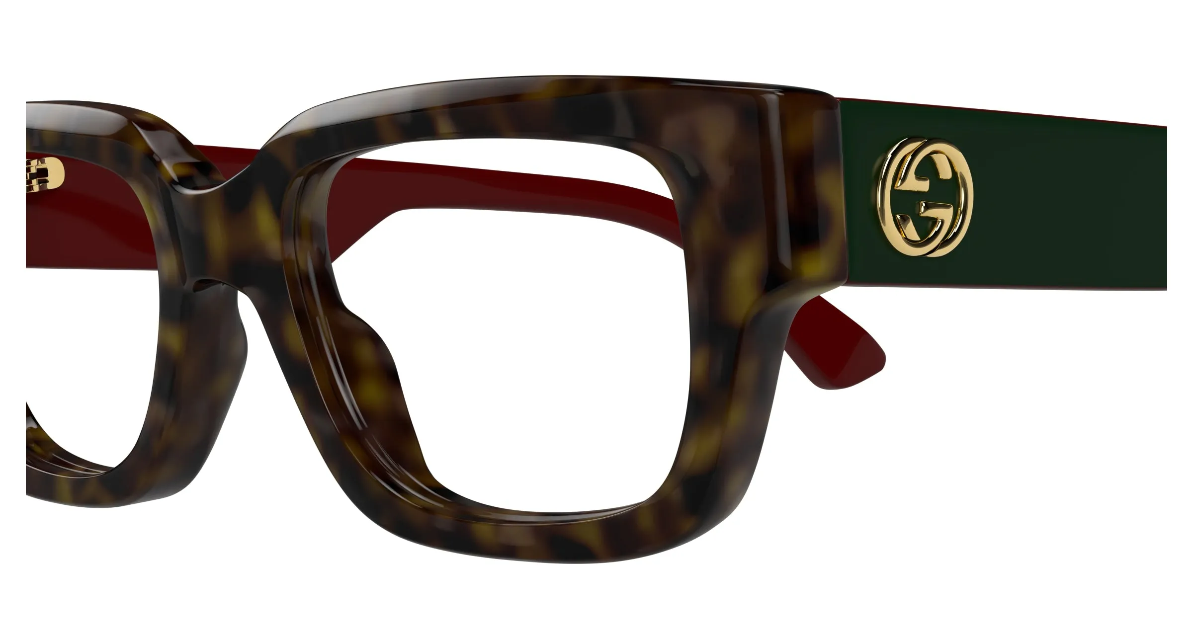 Gucci GG1666O 006 Montature da vista Acetato Havana Trasparente Cat Eye - immagine 3