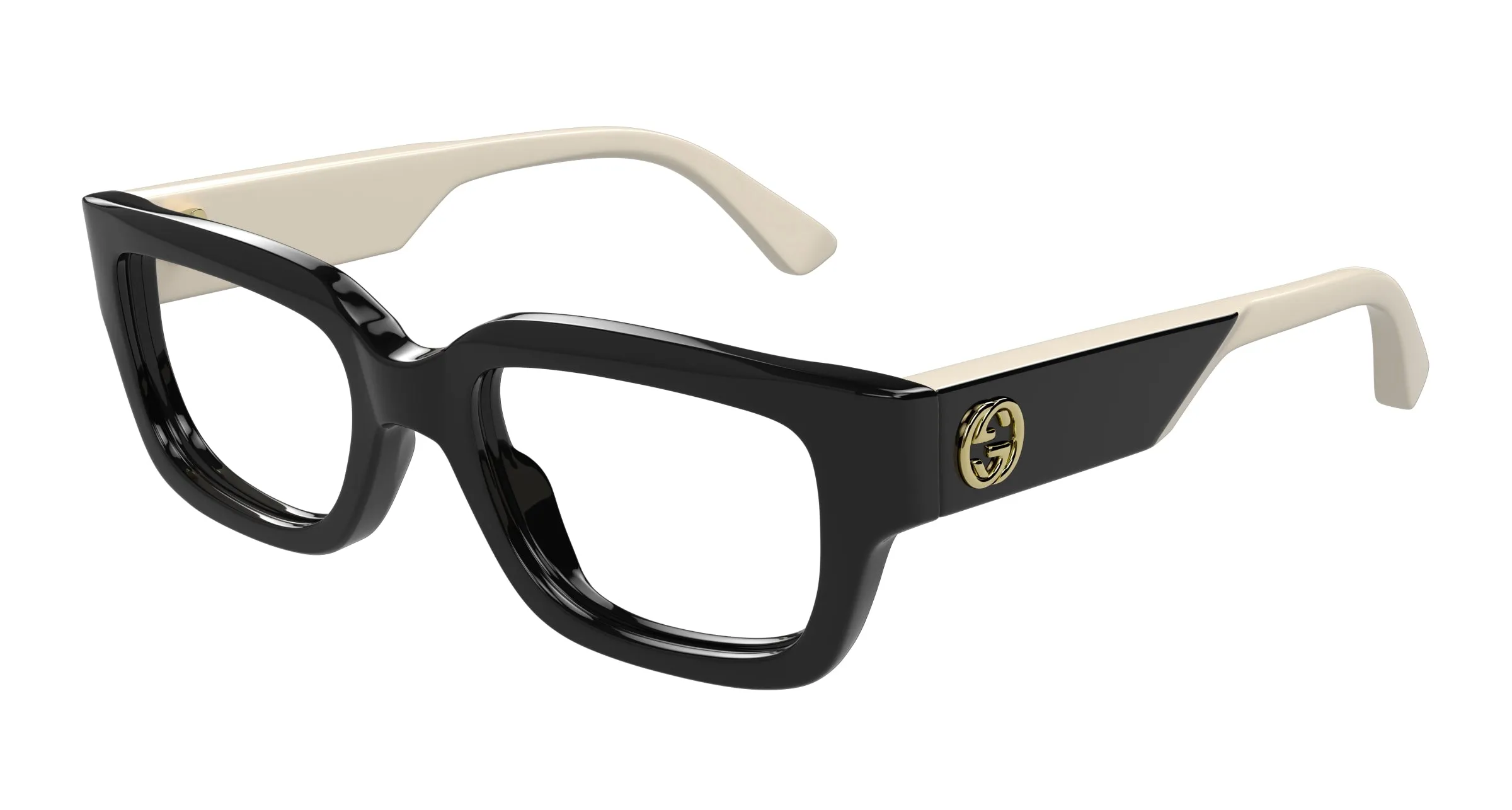 Gucci GG1666O 005 Montature da vista Acetato Nero Trasparente Cat Eye - immagine 1