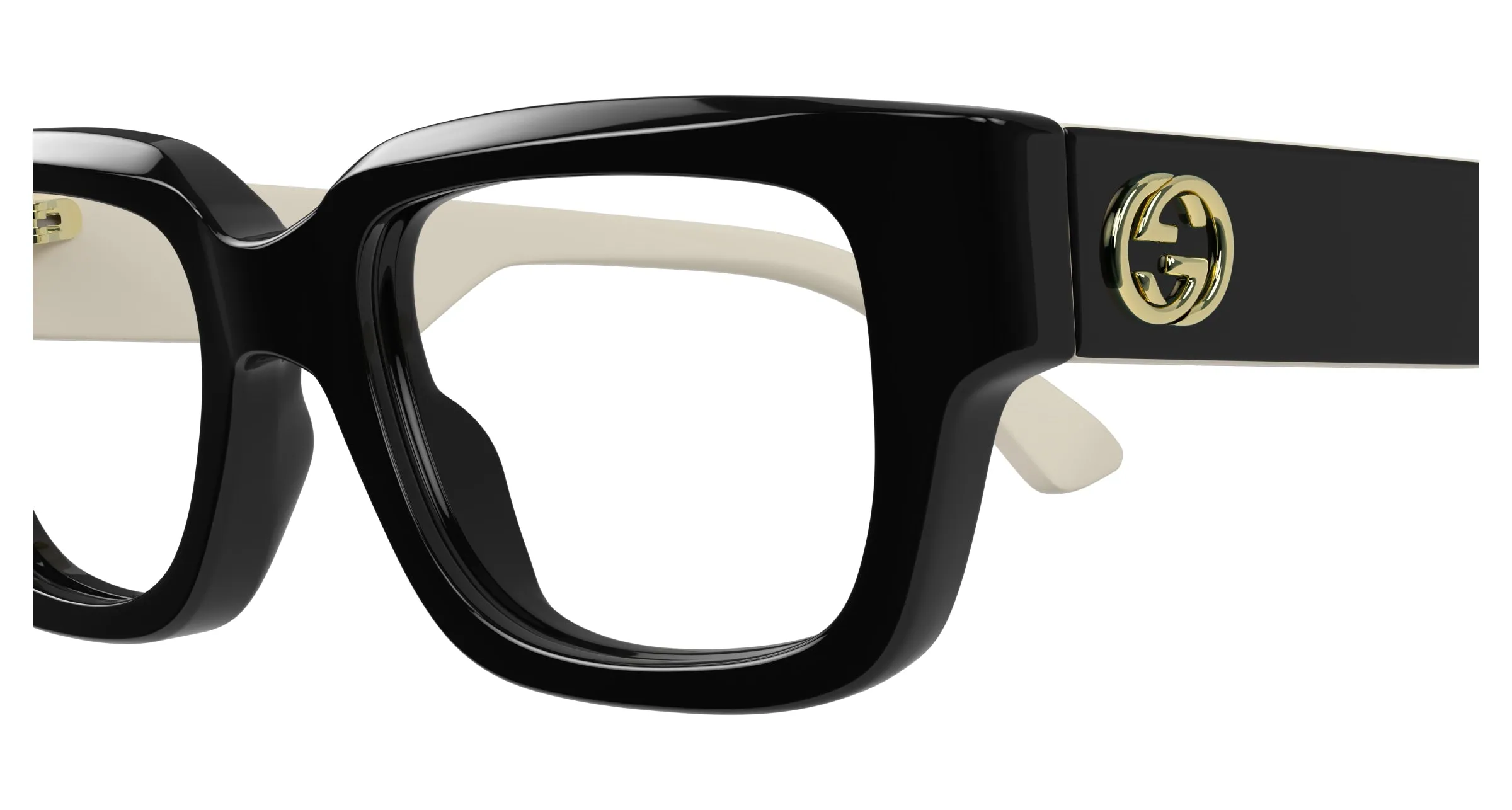 Gucci GG1666O 005 Montature da vista Acetato Nero Trasparente Cat Eye - immagine 3