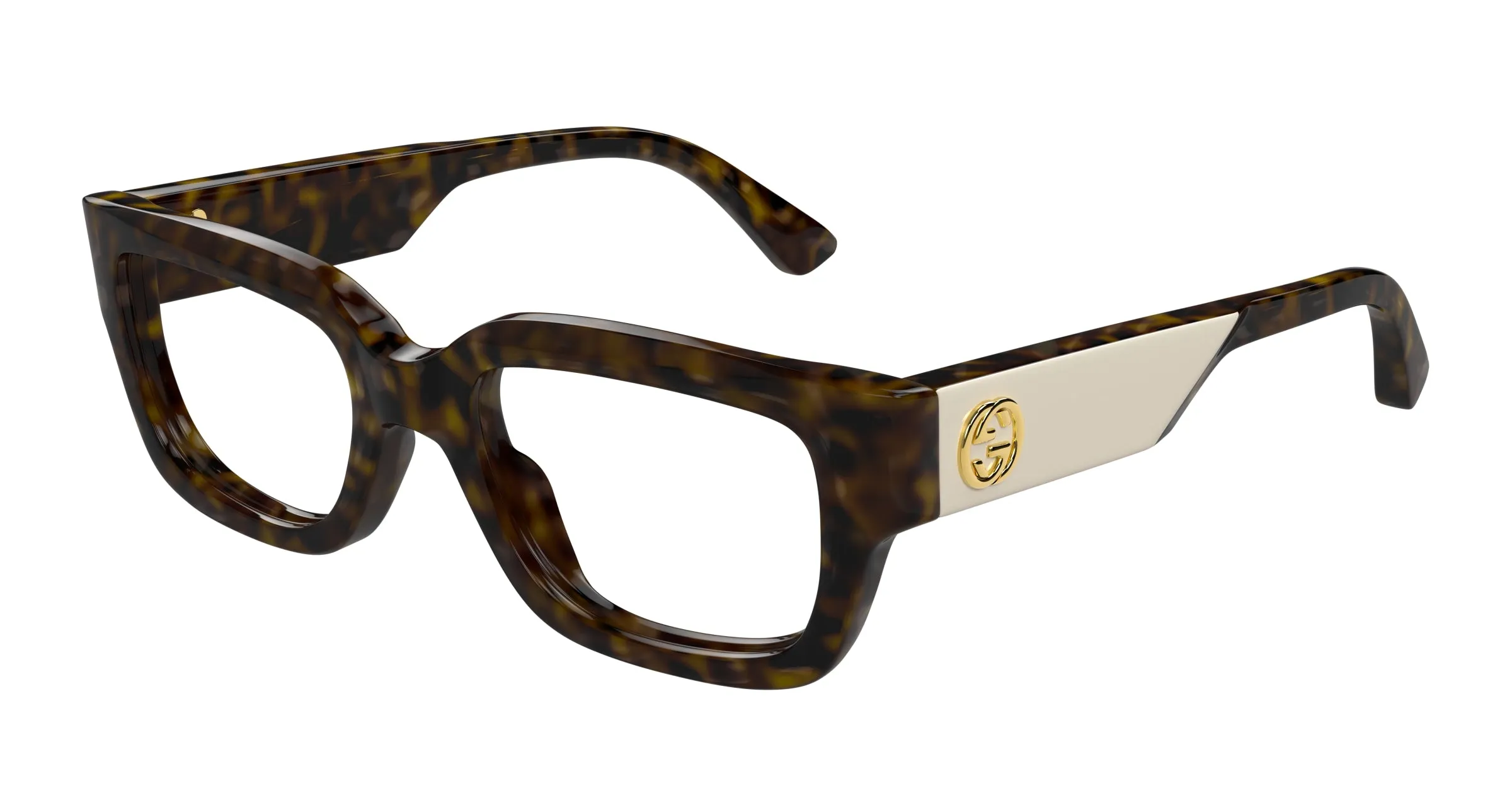 Gucci GG1666O 003 Montature da vista Acetato Havana Trasparente Cat Eye - immagine 1