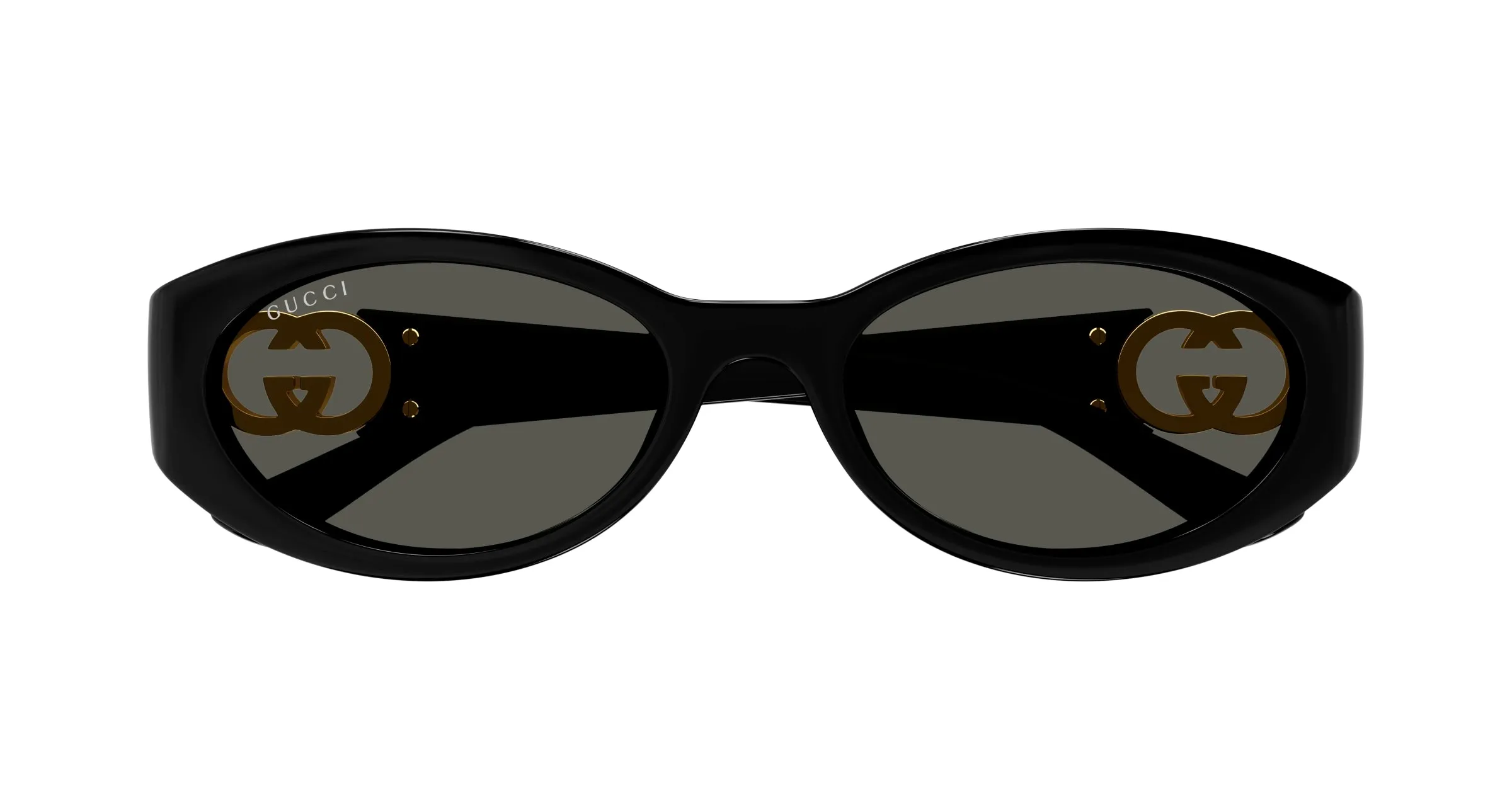 Gucci GG1662SA 001 Occhiali da sole Iniettato Nero Grigio Rotonda - immagine 2
