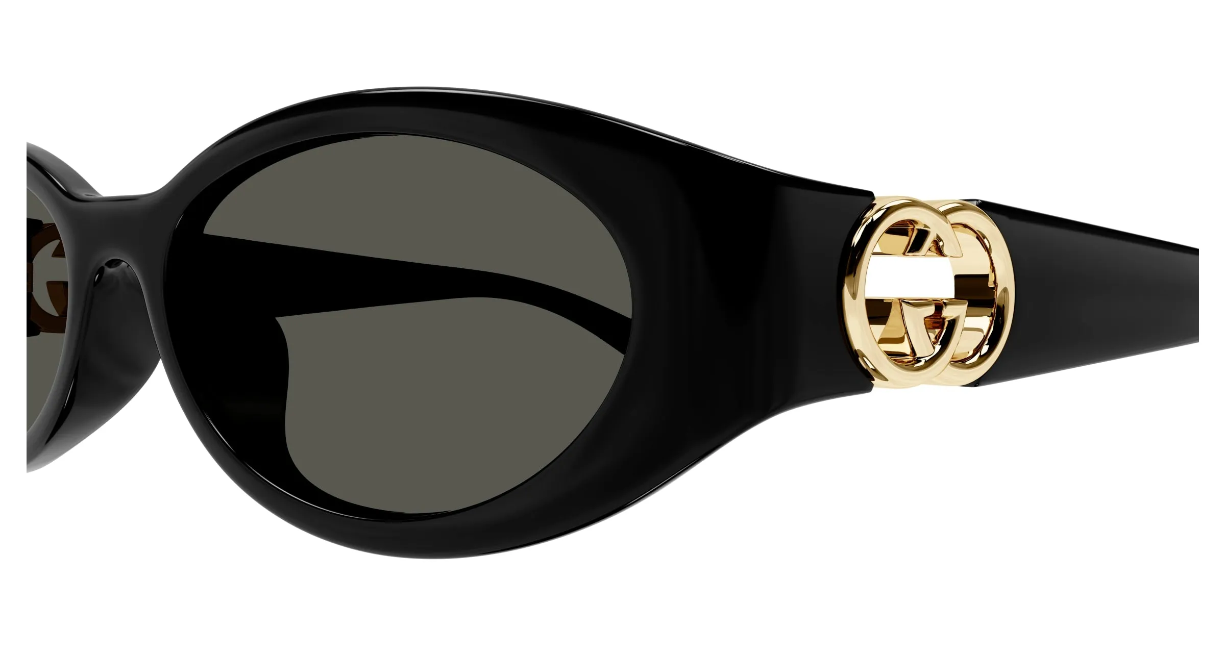Gucci GG1662SA 001 Occhiali da sole Iniettato Nero Grigio Rotonda - immagine 3