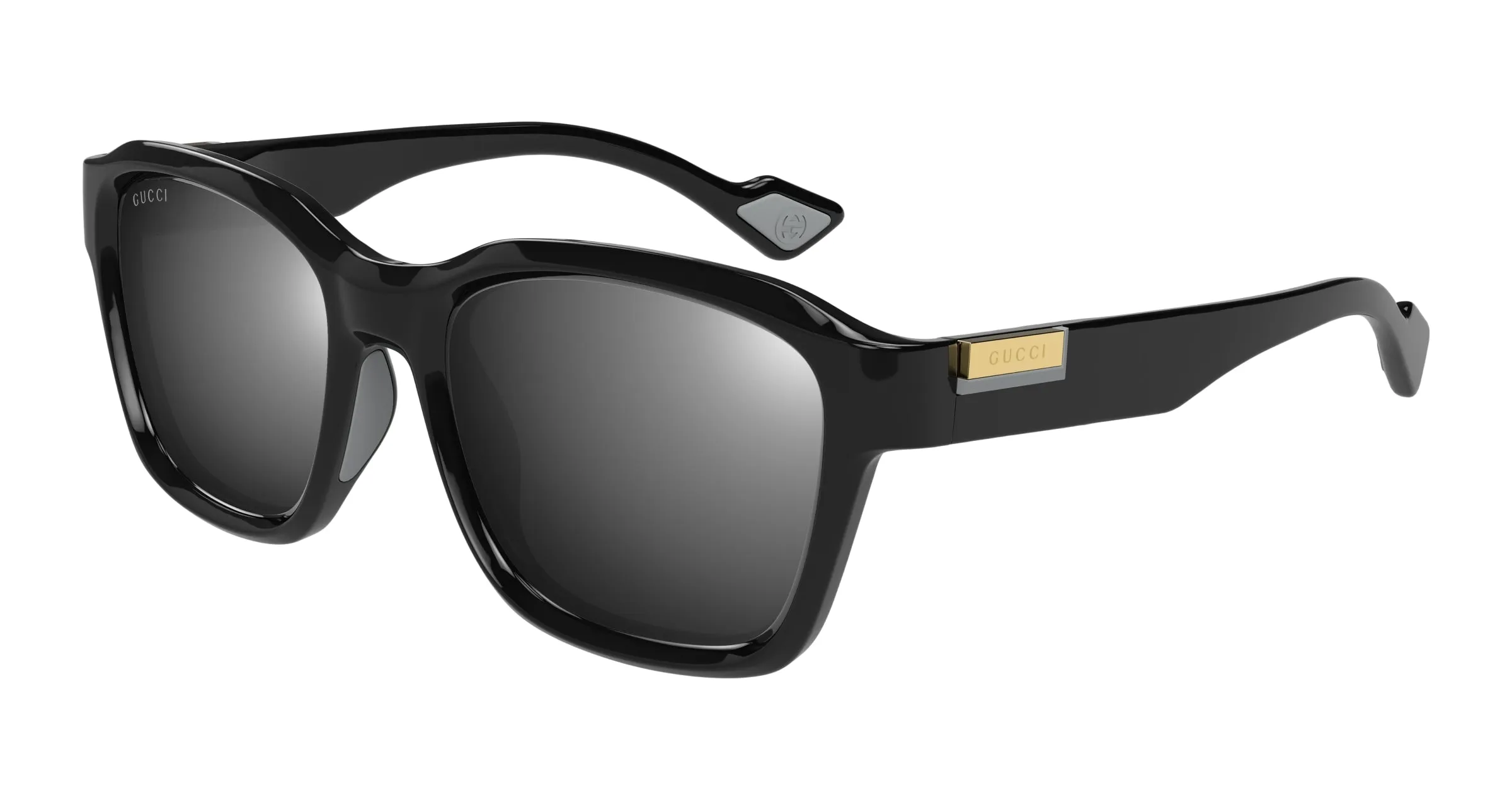 Gucci GG1640SA 001 Occhiali da sole Iniettato Nero Grigio Squadrata - immagine 1
