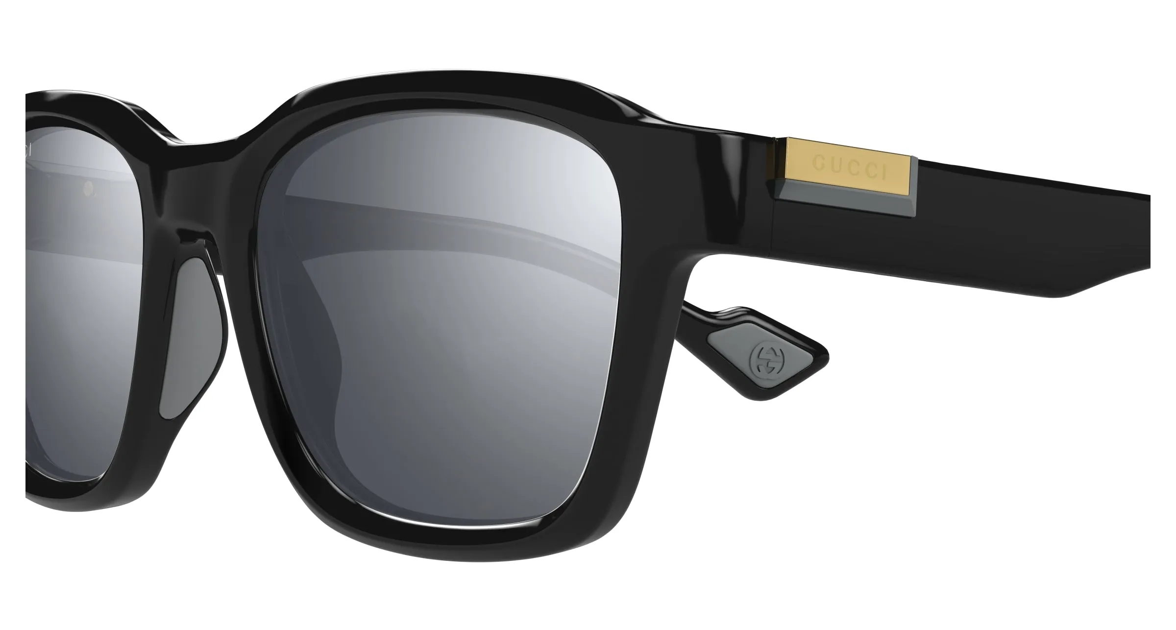 Gucci GG1640SA 001 Occhiali da sole Iniettato Nero Grigio Squadrata - immagine 3