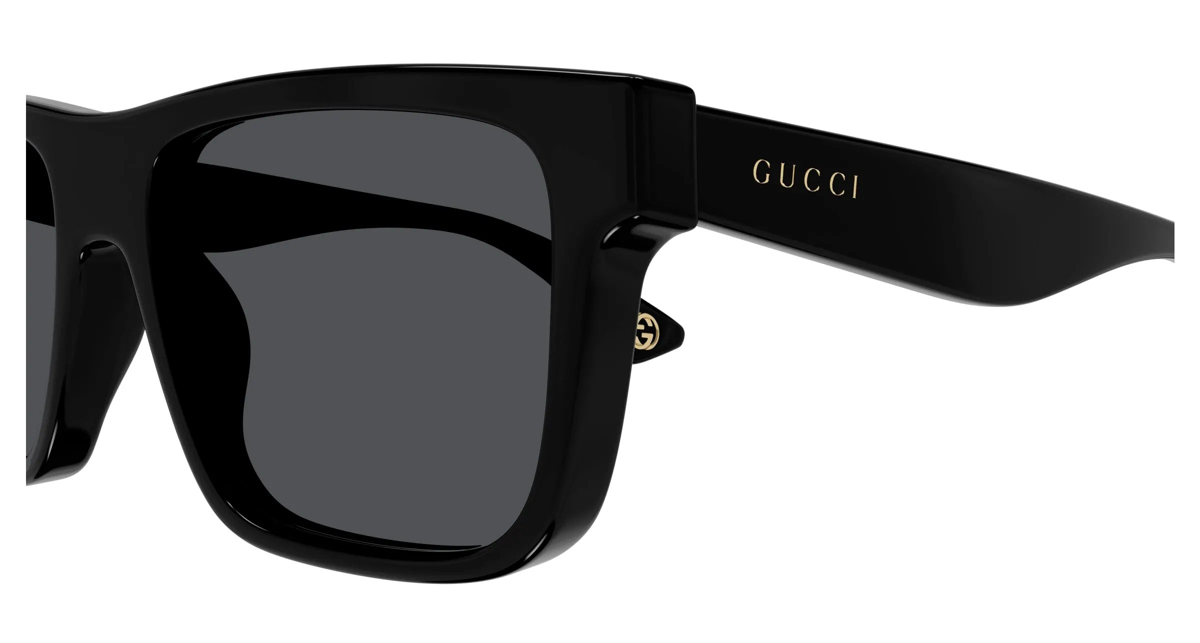 Gucci GG1618S 001 Occhiali da sole Acetato Nero Grigio Squadrata - immagine 3