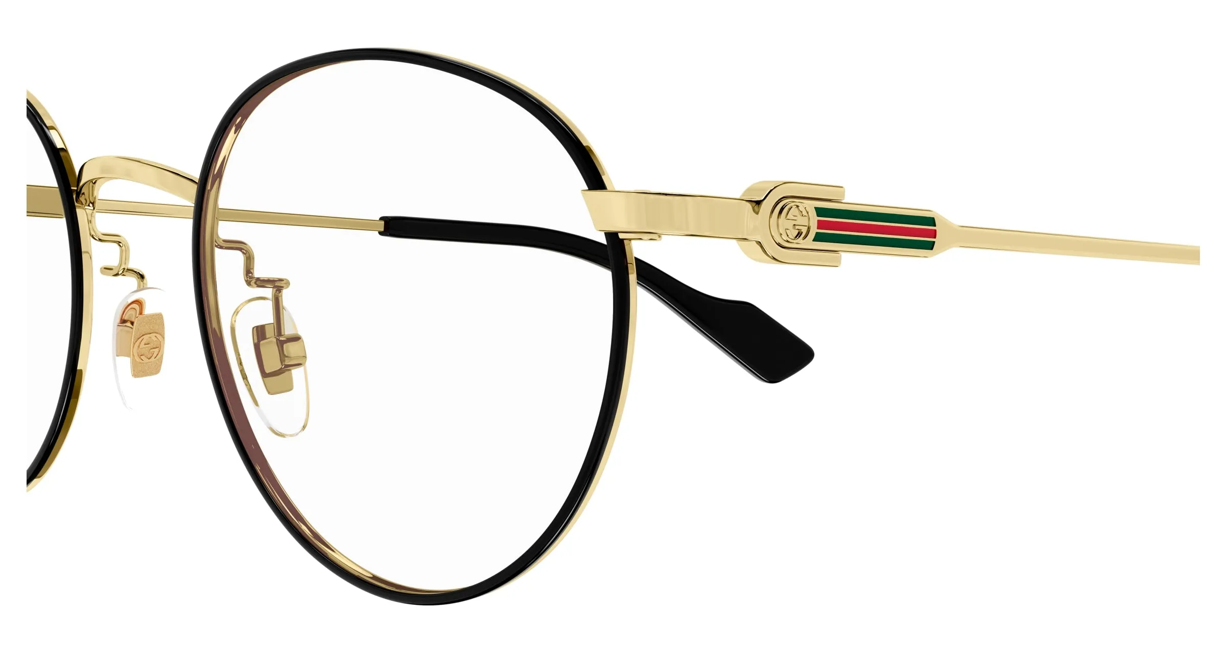 Gucci GG1613OJ 001 Montature da vista Metallo Oro Trasparente Rotonda - immagine 3