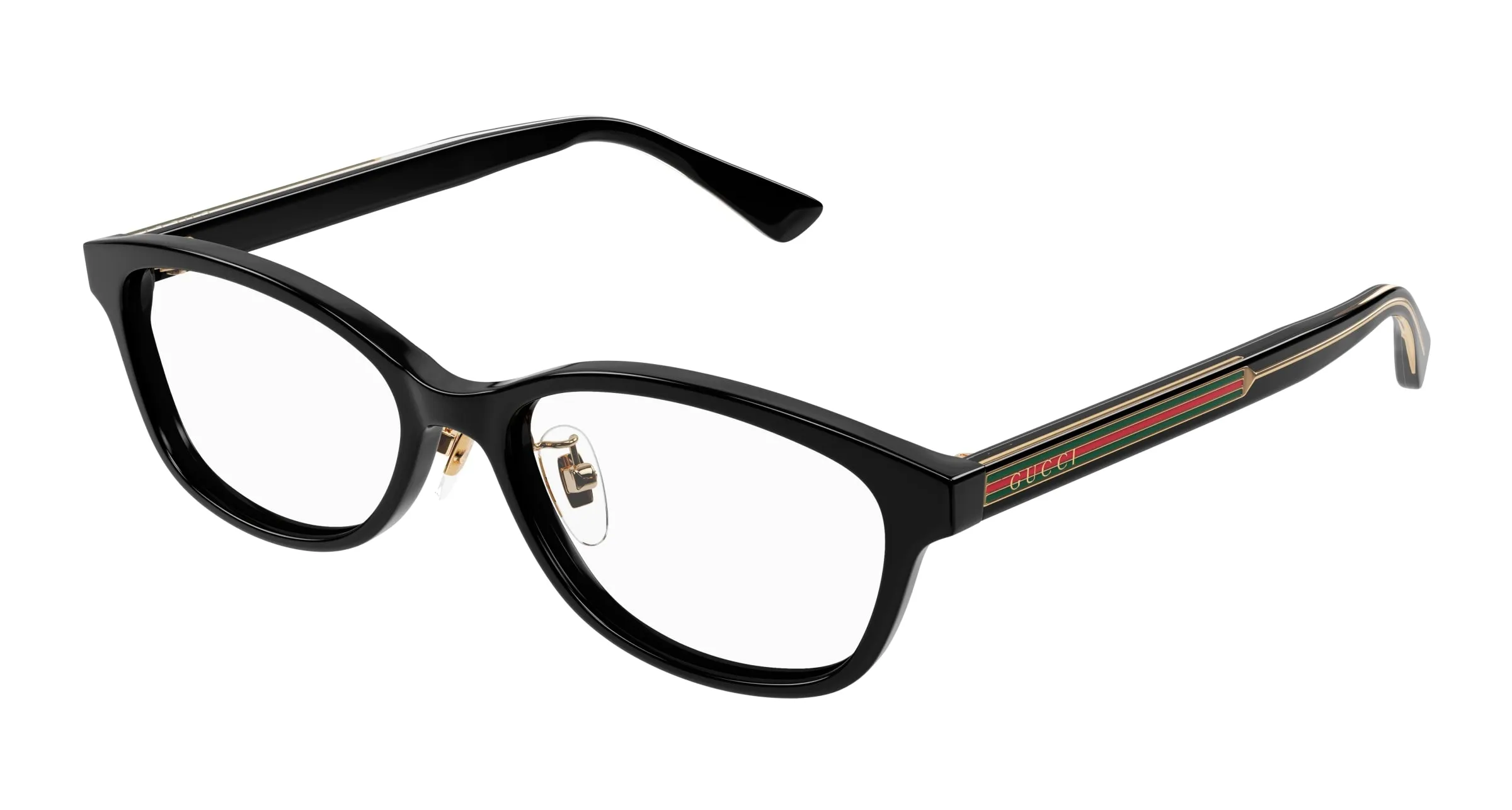 Gucci GG1612OJ 001 Montature da vista Acetato Nero Trasparente Rotonda - immagine 1