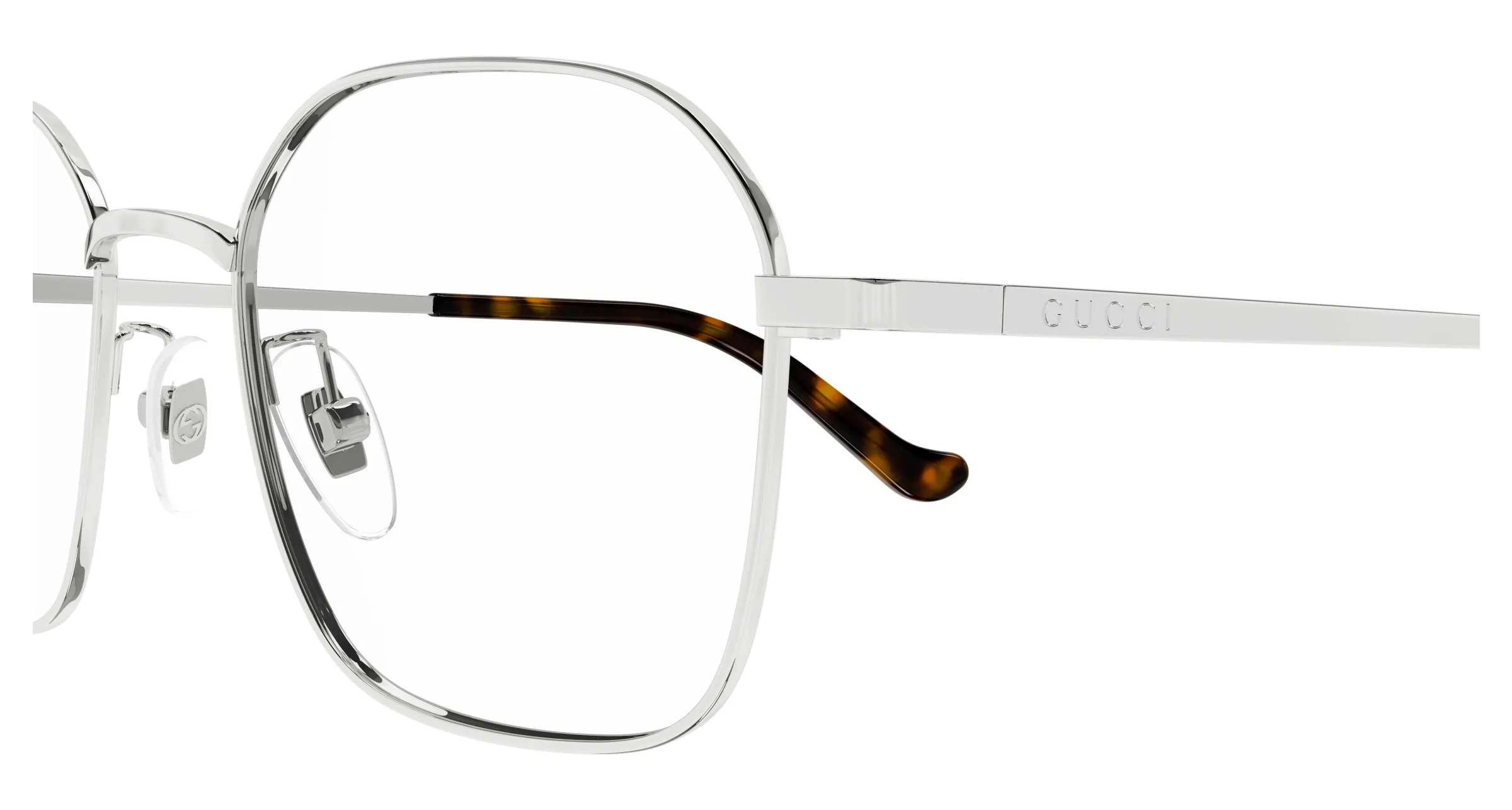 Gucci GG1611OA 002 Montature da vista Metallo Argento Trasparente Rotonda - immagine 3
