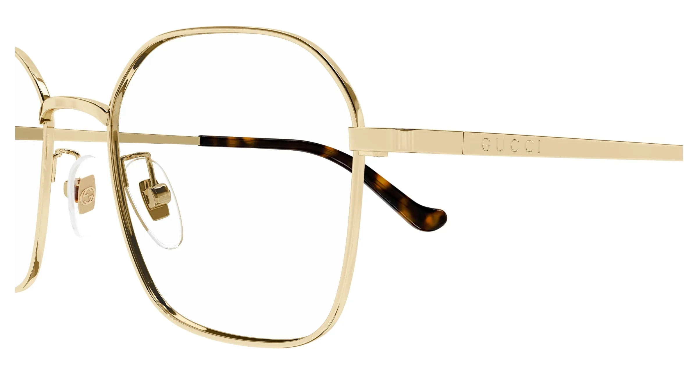 Gucci GG1611OA 001 Montature da vista Metallo Oro Trasparente Rotonda - immagine 3