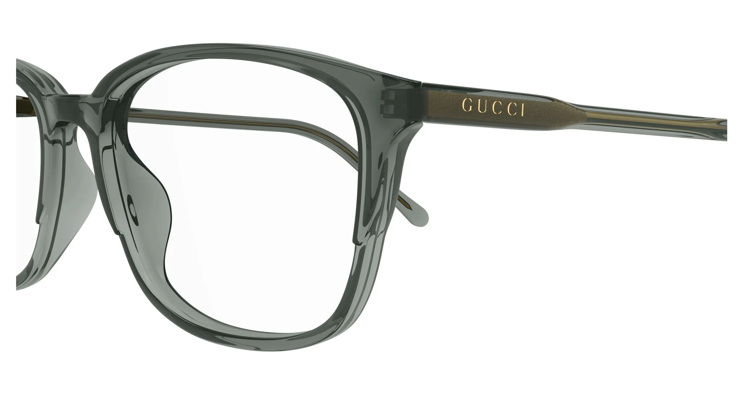 Gucci GG1610OA 003 Montature da vista Acetato Grigio Trasparente Squadrata - immagine 3