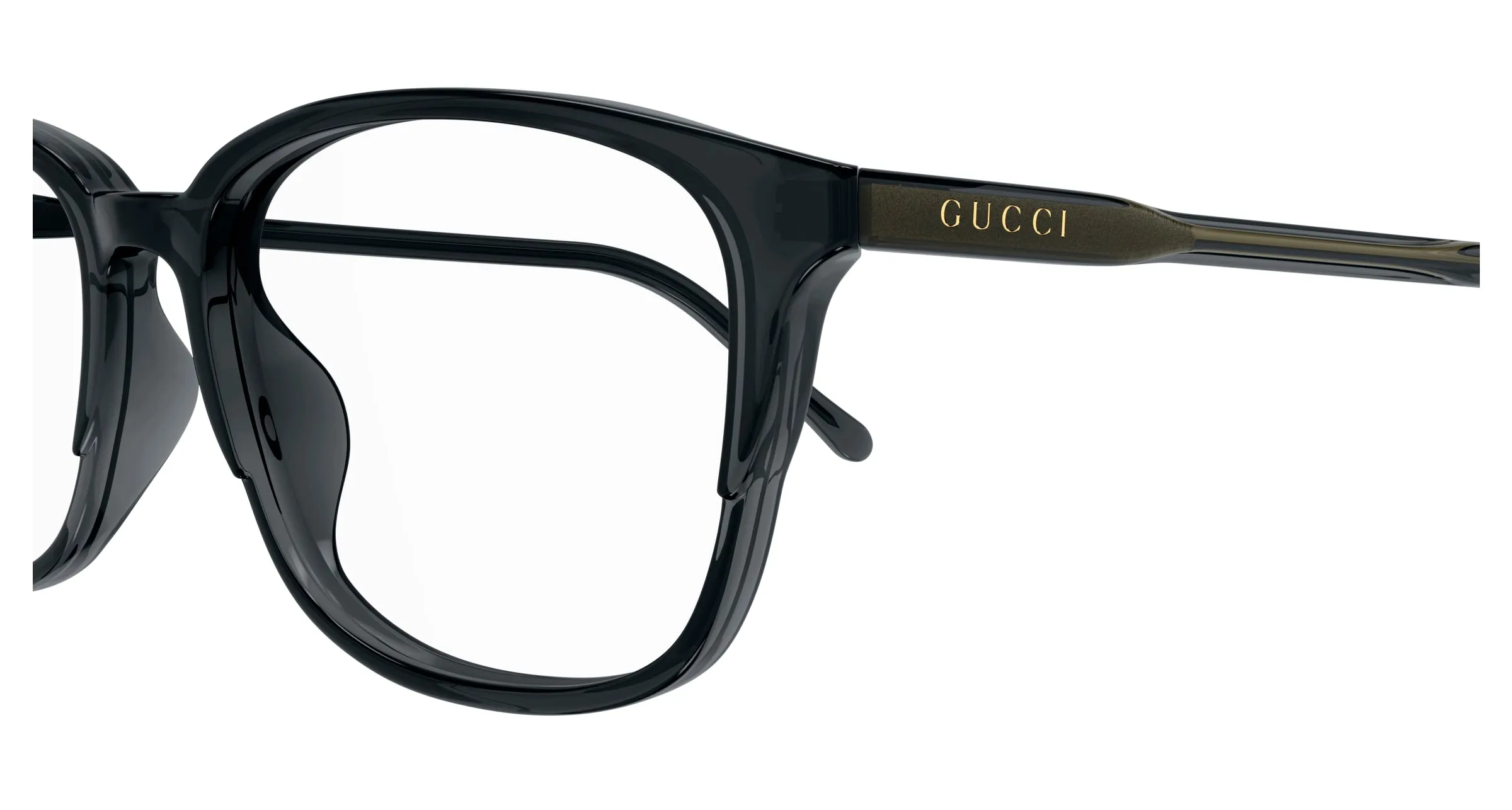 Gucci GG1610OA 002 Montature da vista Acetato Grigio Trasparente Squadrata - immagine 3