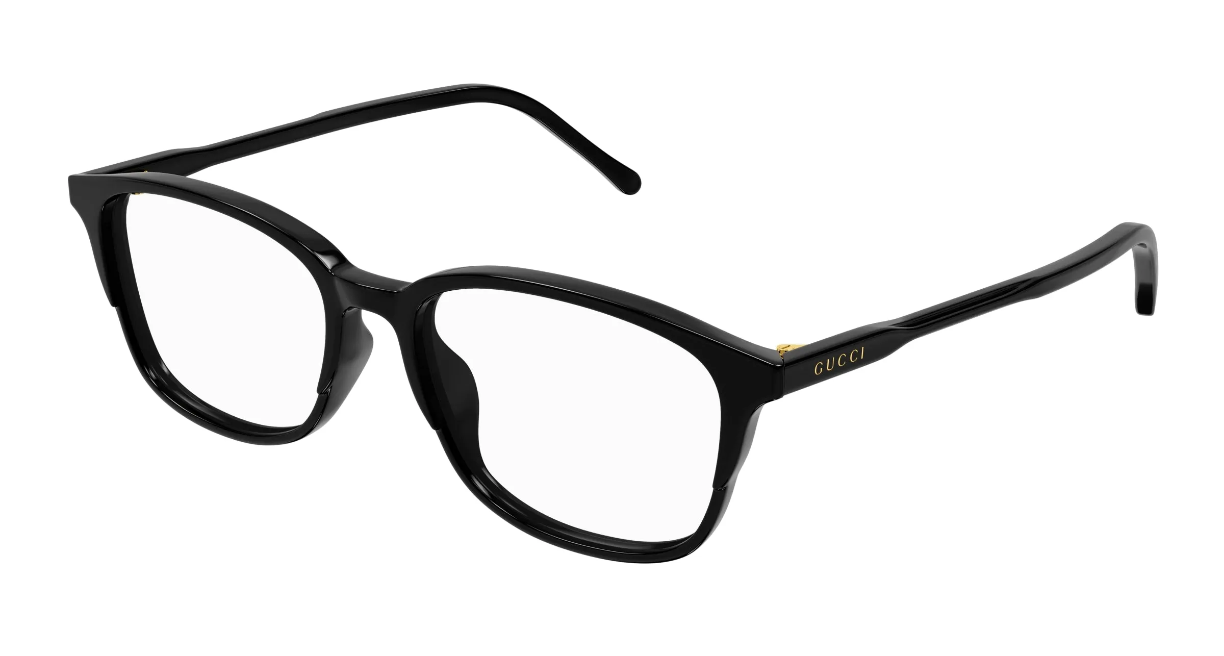 Gucci GG1610OA 001 Montature da vista Acetato Nero Trasparente Squadrata - immagine 1