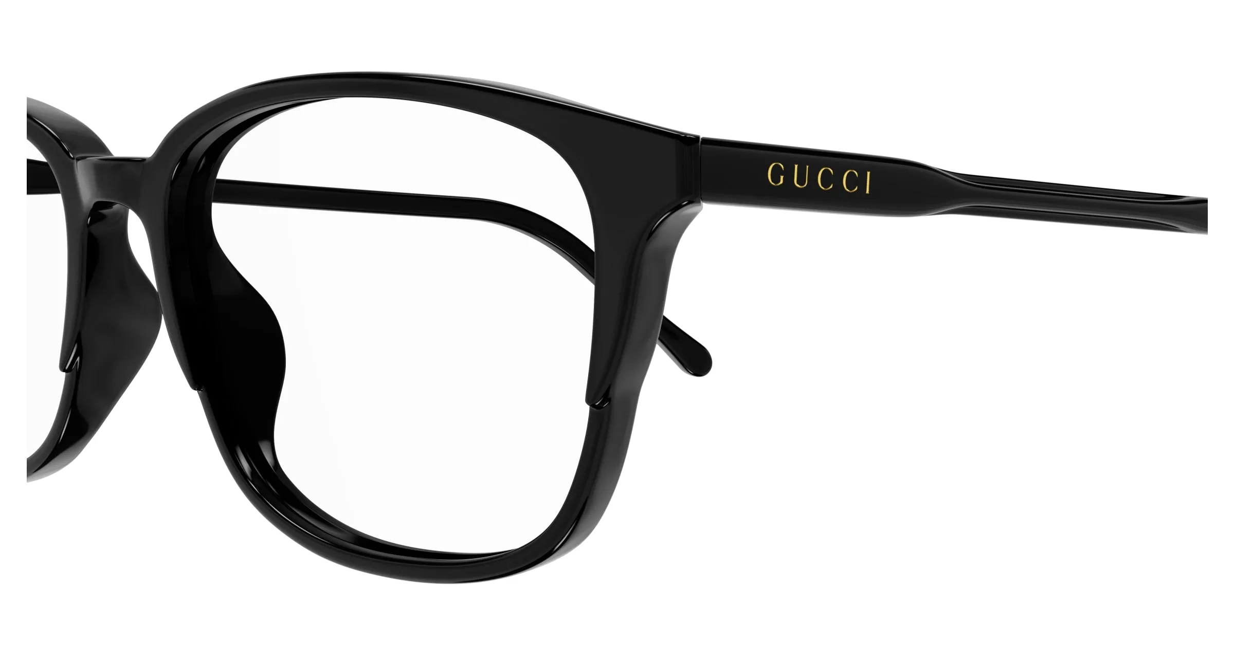 Gucci GG1610OA 001 Montature da vista Acetato Nero Trasparente Squadrata - immagine 3