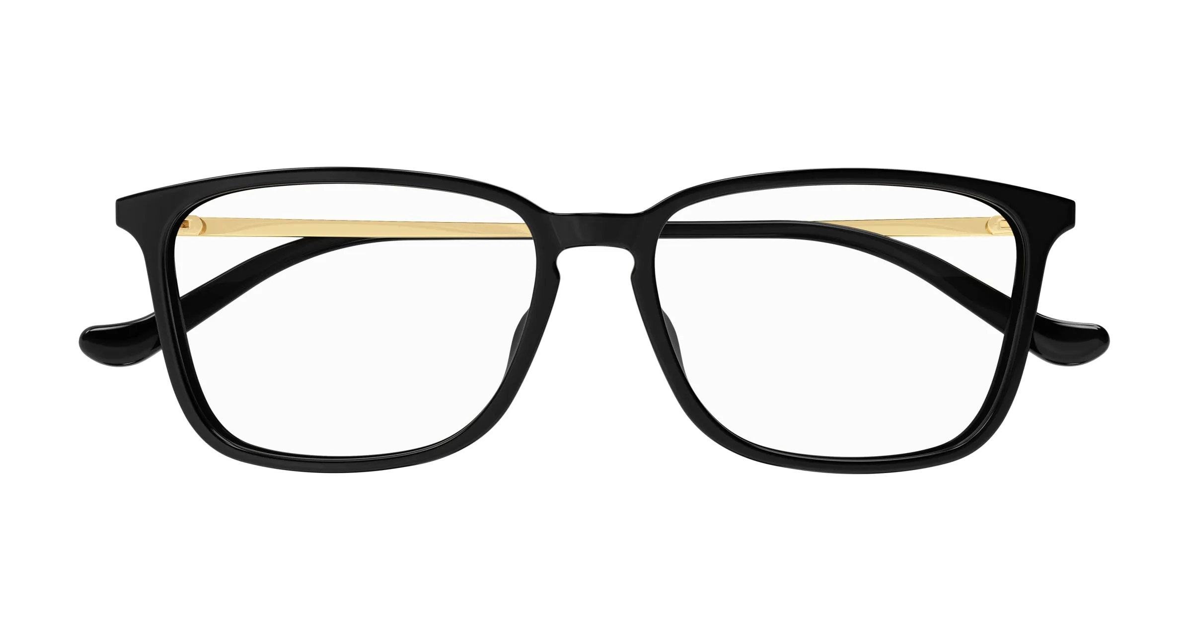 Gucci GG1609OA 001 Montature da vista Acetato Nero Trasparente Squadrata - immagine 2