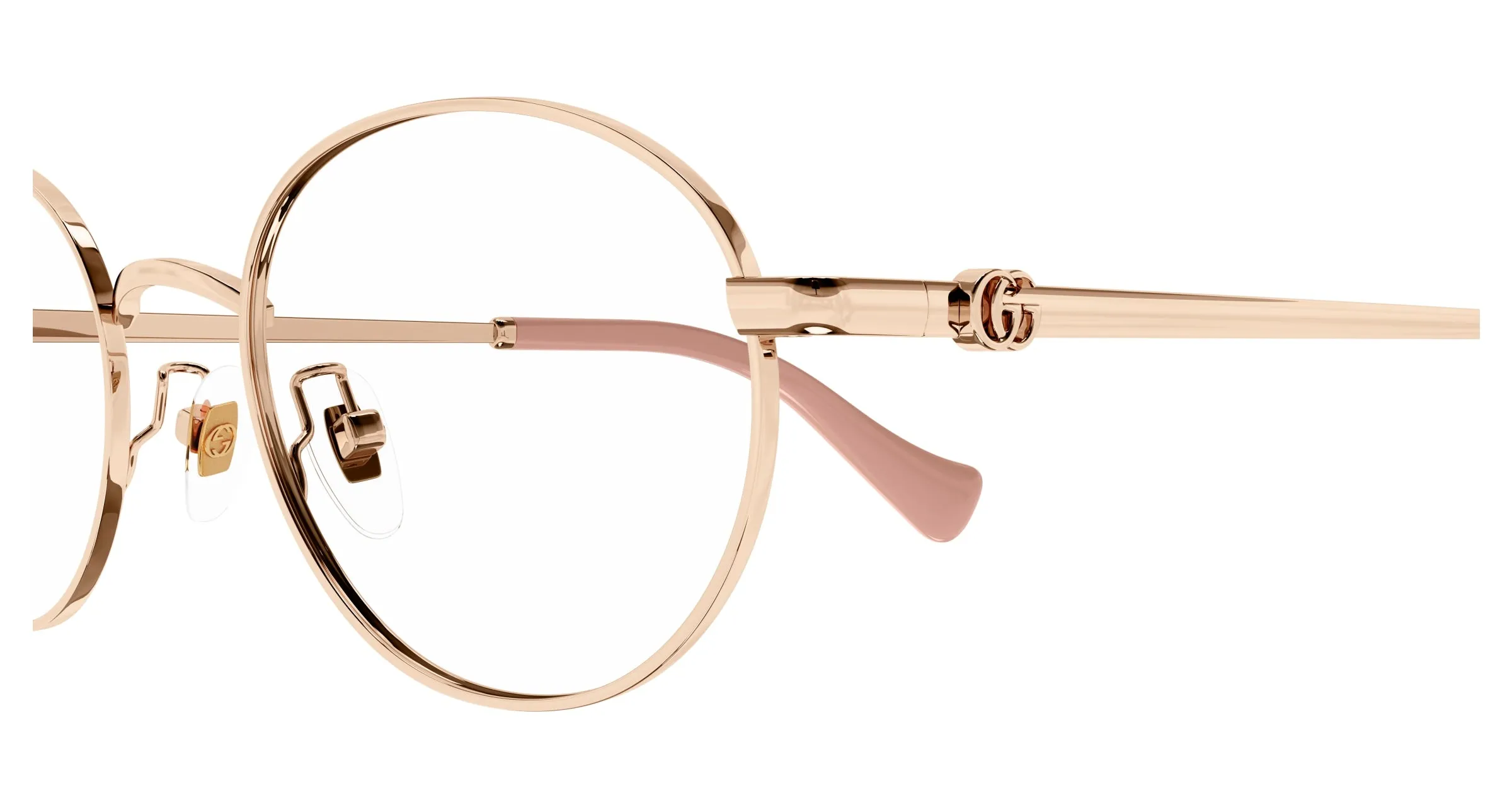Gucci GG1608OK 002 Montature da vista Titanio Rosa Trasparente Rotonda - immagine 3