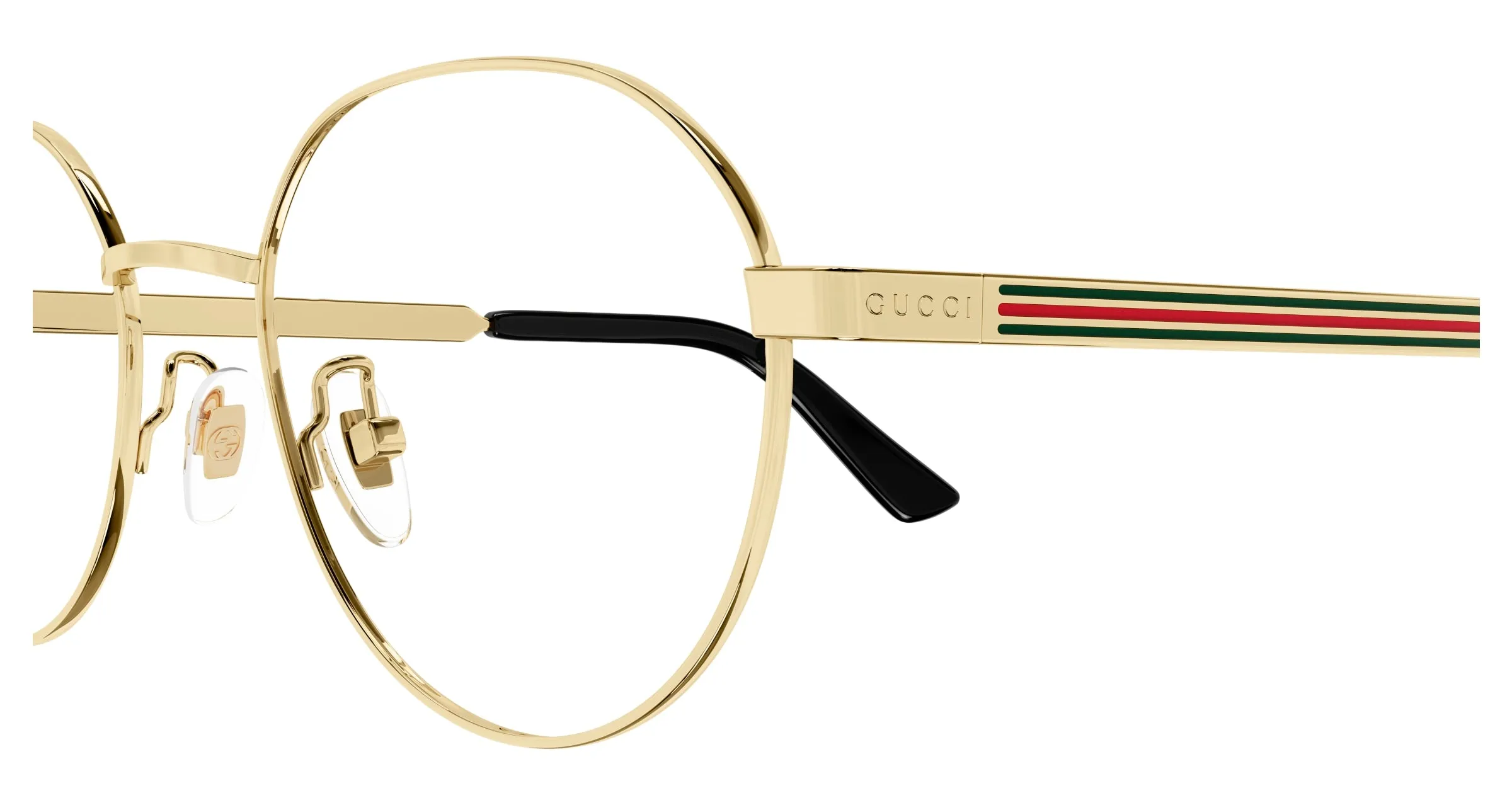 Gucci GG1607OK 003 Montature da vista Titanio Oro Trasparente Rotonda - immagine 3