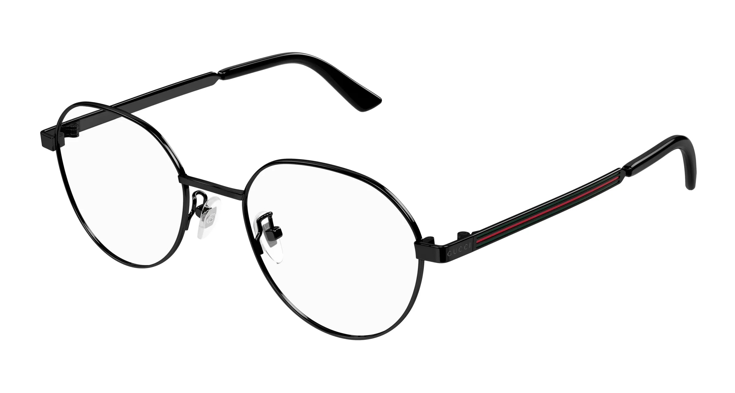 Gucci GG1607OK 001 Montature da vista Titanio Nero Trasparente Rotonda - immagine 1