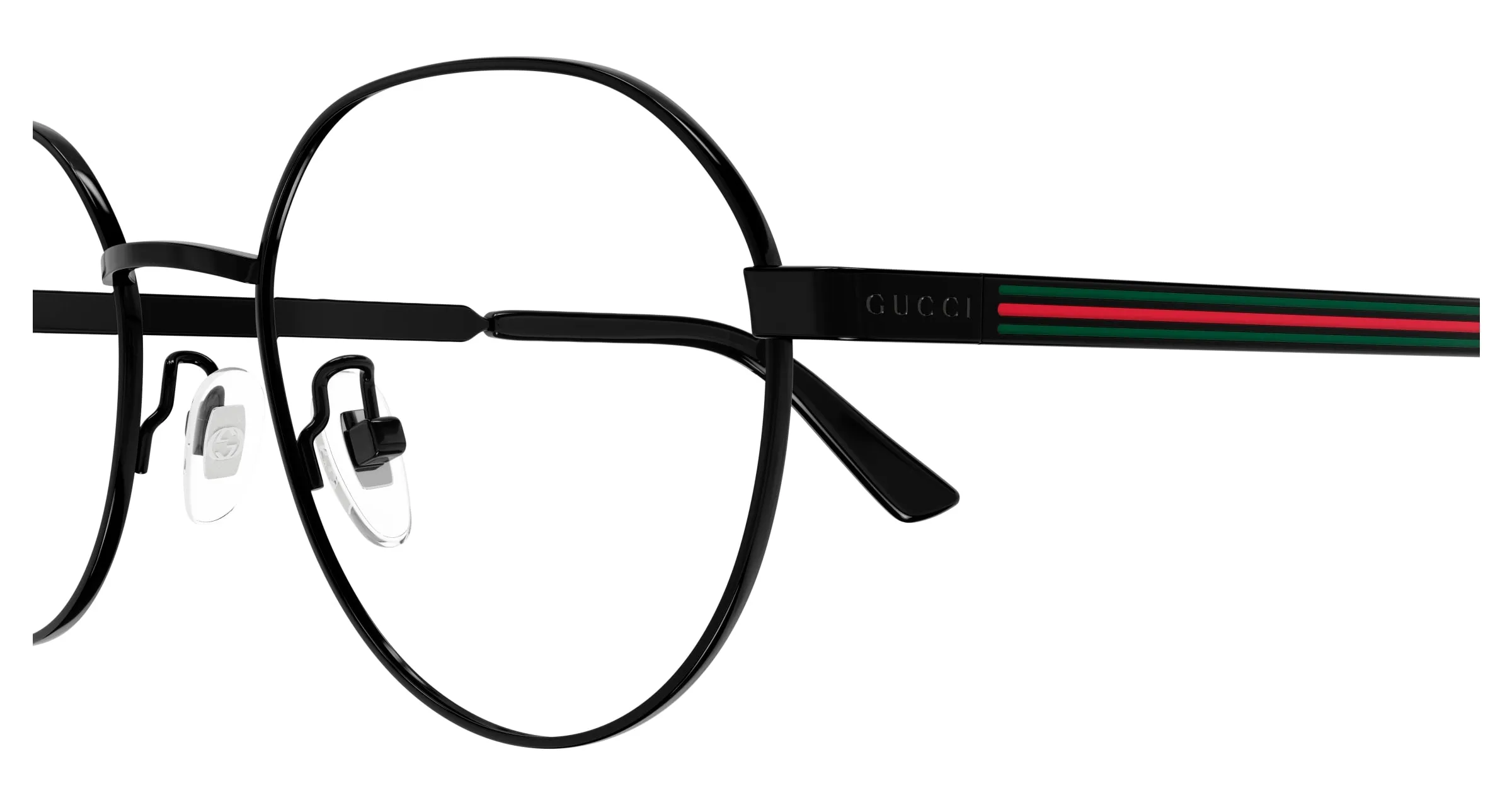 Gucci GG1607OK 001 Montature da vista Titanio Nero Trasparente Rotonda - immagine 3