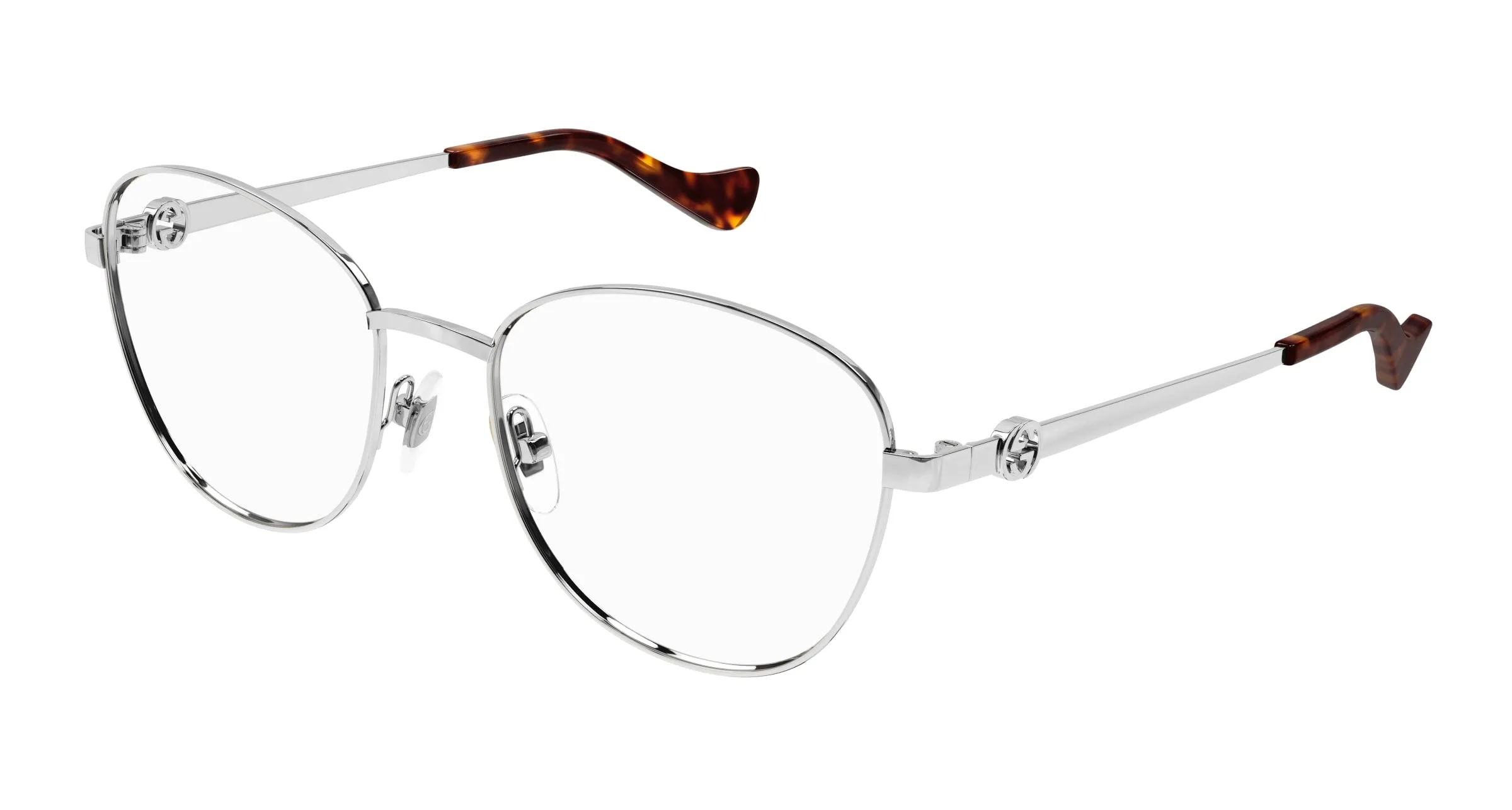 Gucci GG1601O 003 Montature da vista Metallo Argento Trasparente Rotonda - immagine 1