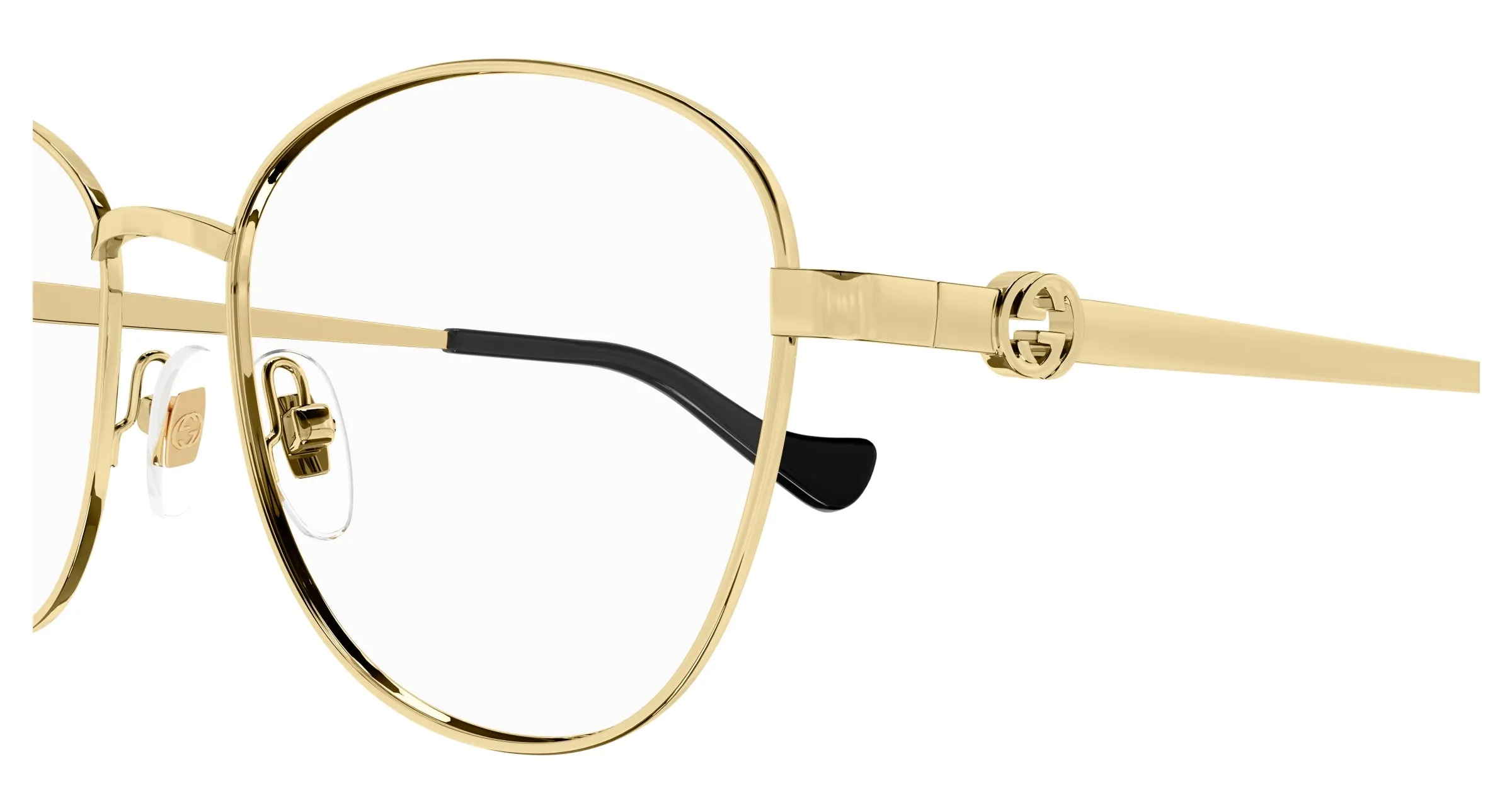 Gucci GG1601O 001 Montature da vista Metallo Oro Trasparente Rotonda - immagine 3